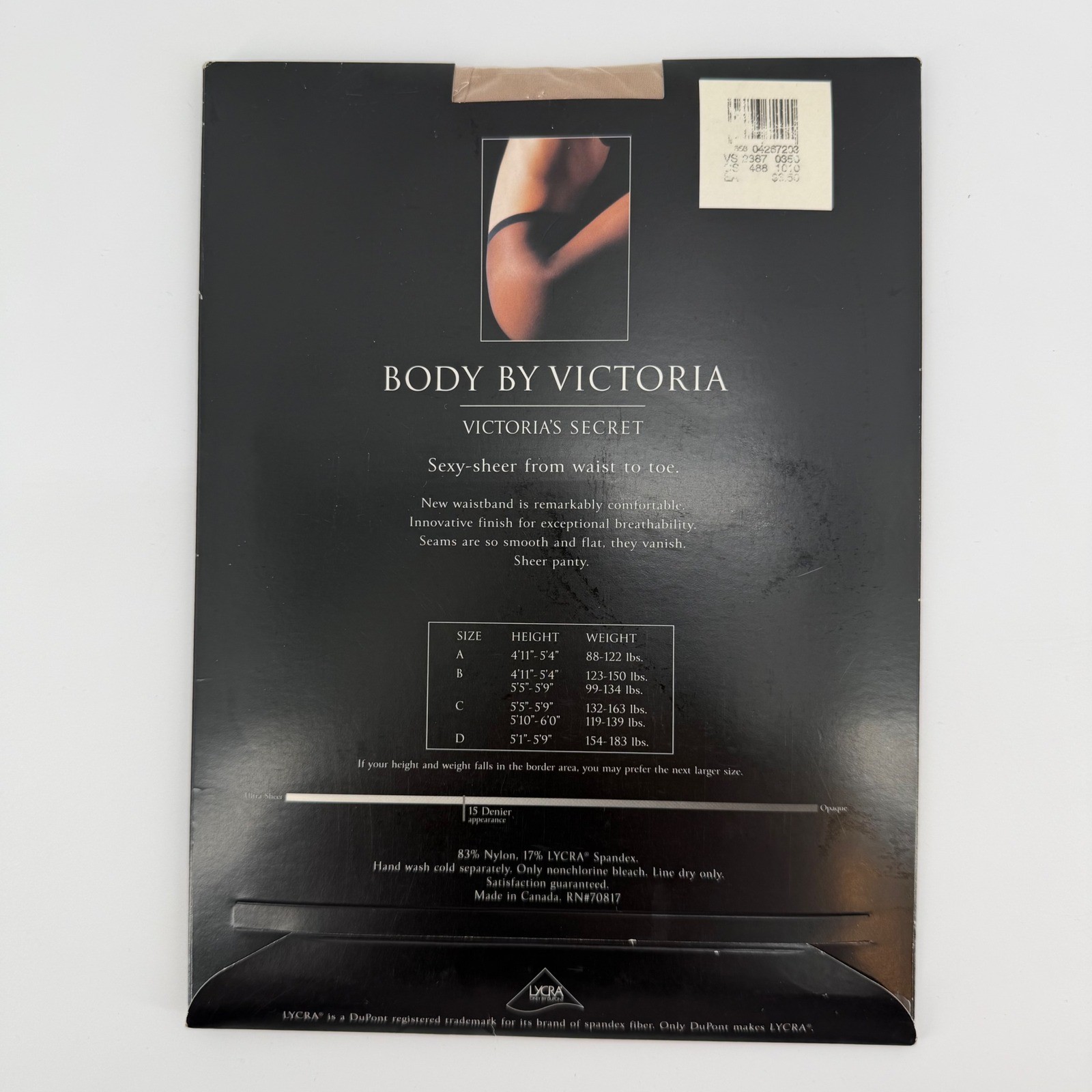 Victoria’s Secret Body by Victoria Sheer to Waist Pantyhose Pale Nude Size A NEW