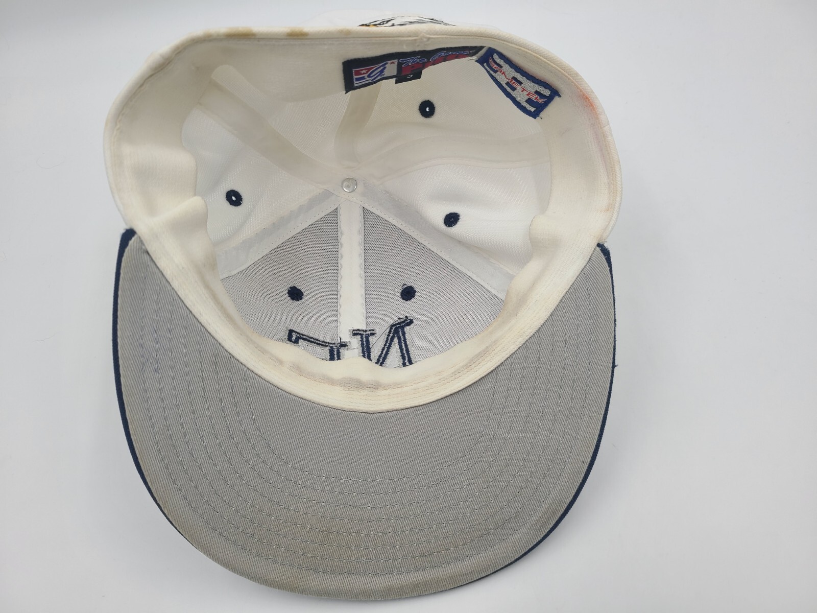 Northeastern High School Eagles The Game Pro Flex Fitted S Hat Cap White Blue