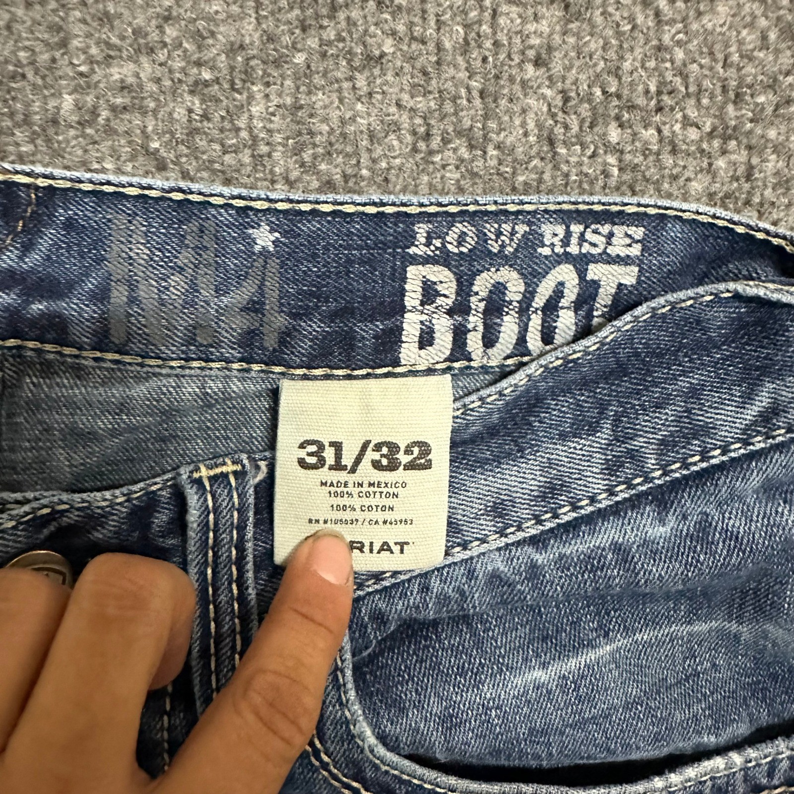 Ariat Jeans Mens Size 31×32 Blue M4 Low Rise Bootcut Relaxed Fit Denim Western