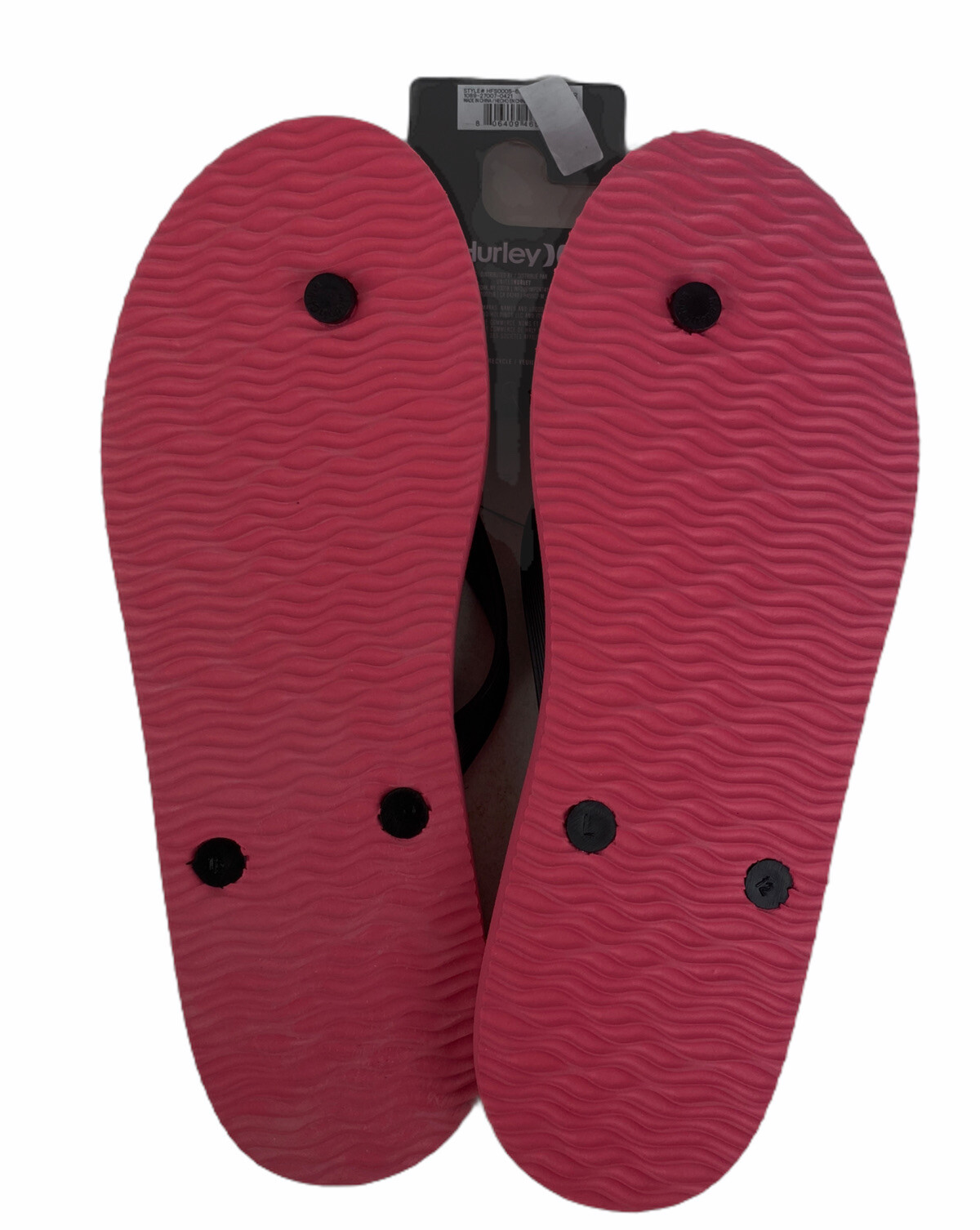 Hurley Tropical Palm Tree Mens Flip Flops Thong Sandals Pink Black HFS0005-691