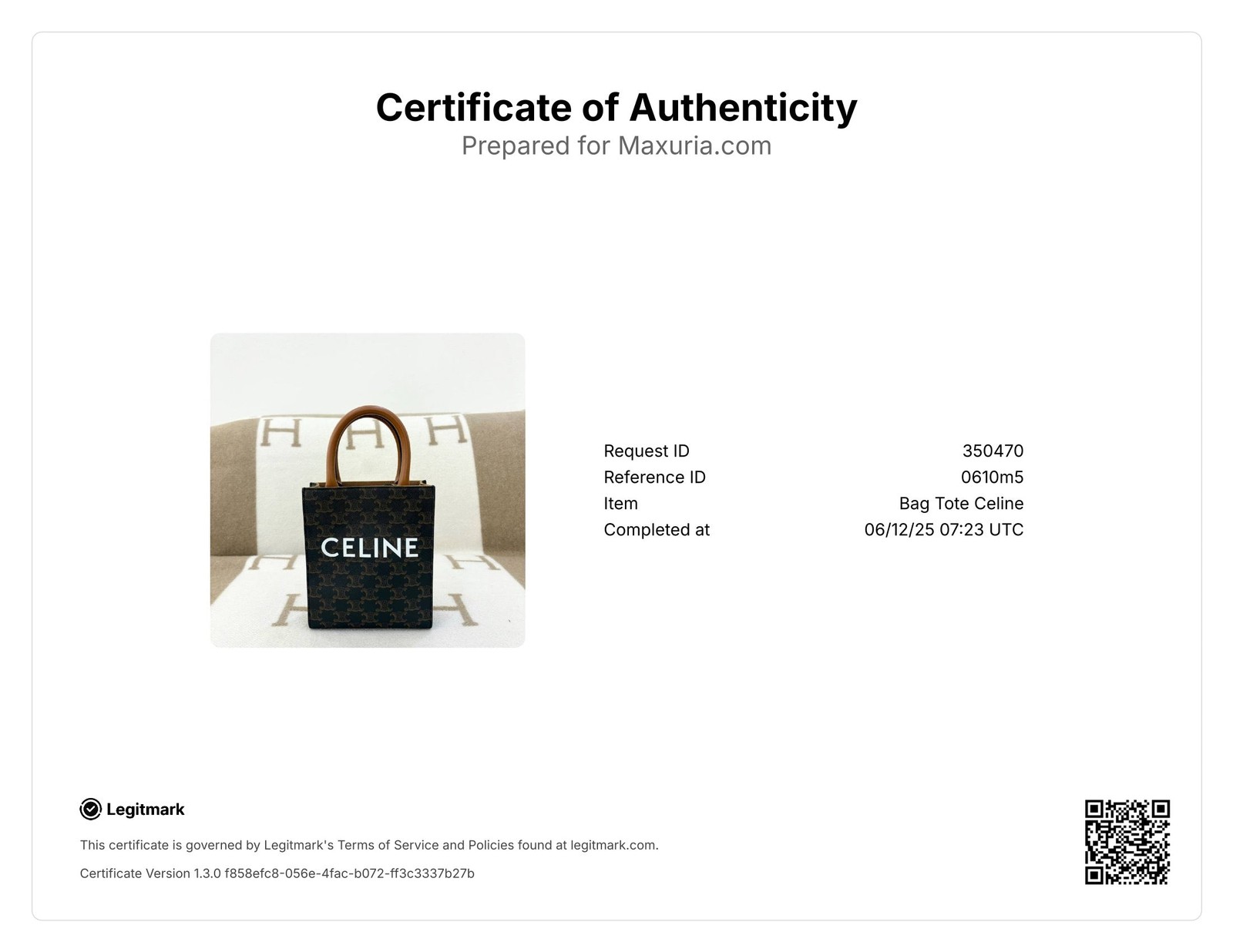 Celine Nano Vertical Cabas Brown Charcoal Triomphe (0610m5)