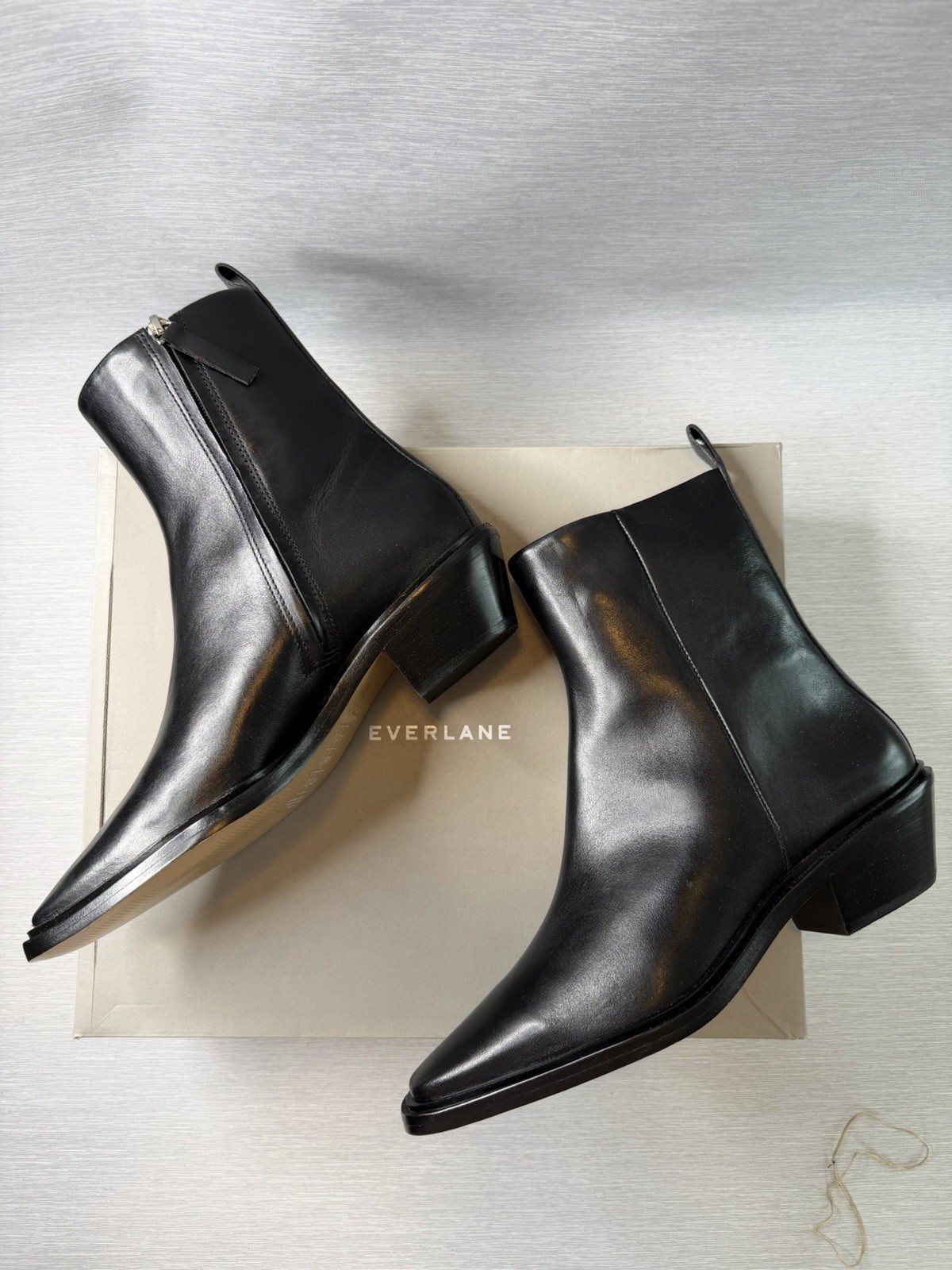Everlane The Havana Boot Black Leather Ankle Boots Size 9 New in Box