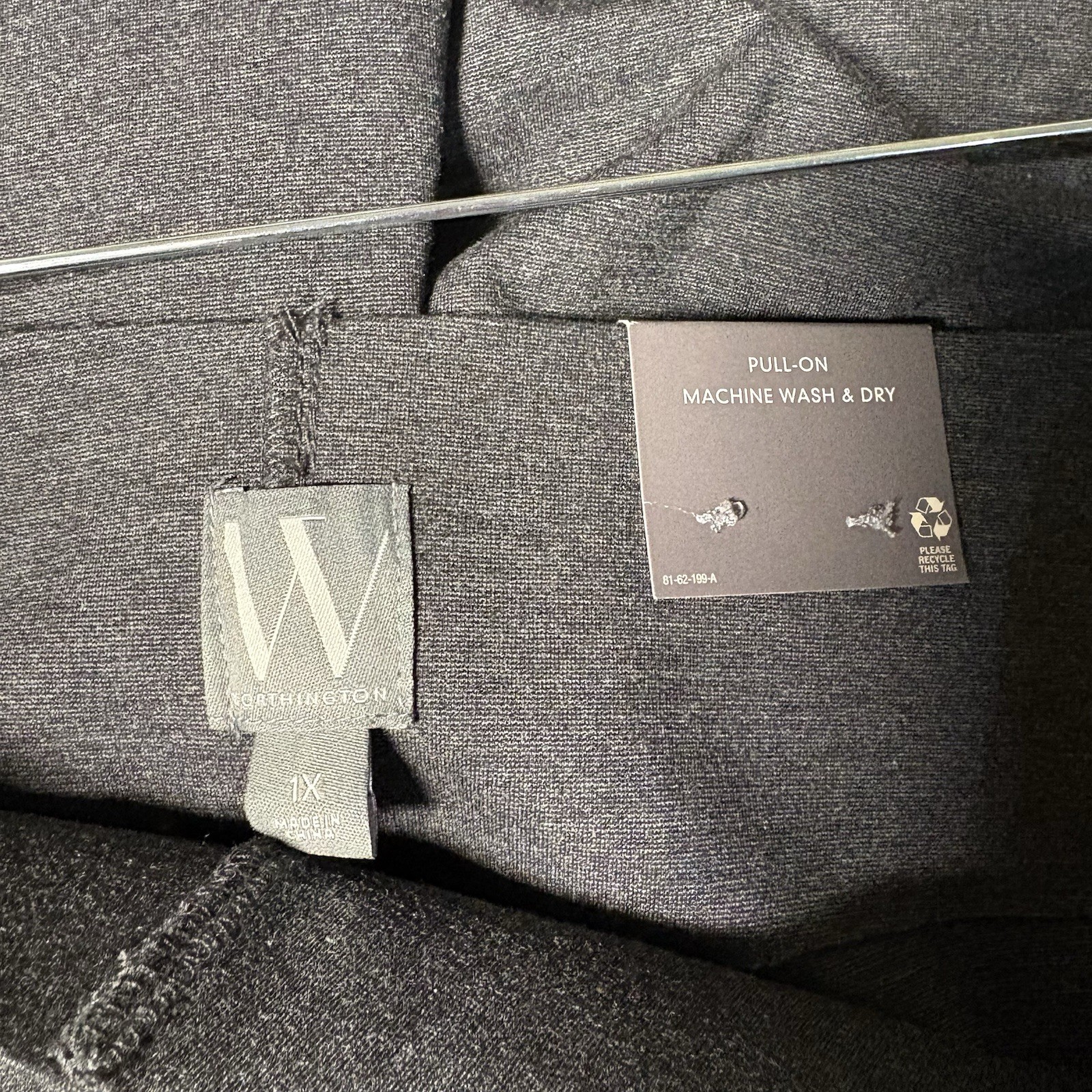 Worthington Womens Plus Size Pants 1X Ultra Sculpting Pull On Grey Bootcut