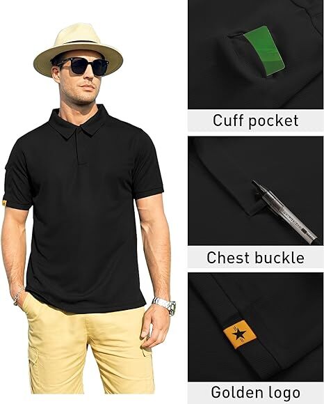 Tactical Casual Men’s Short Sleeve Polo T-Shirt Combat Top Shirt Quick Dry Sport