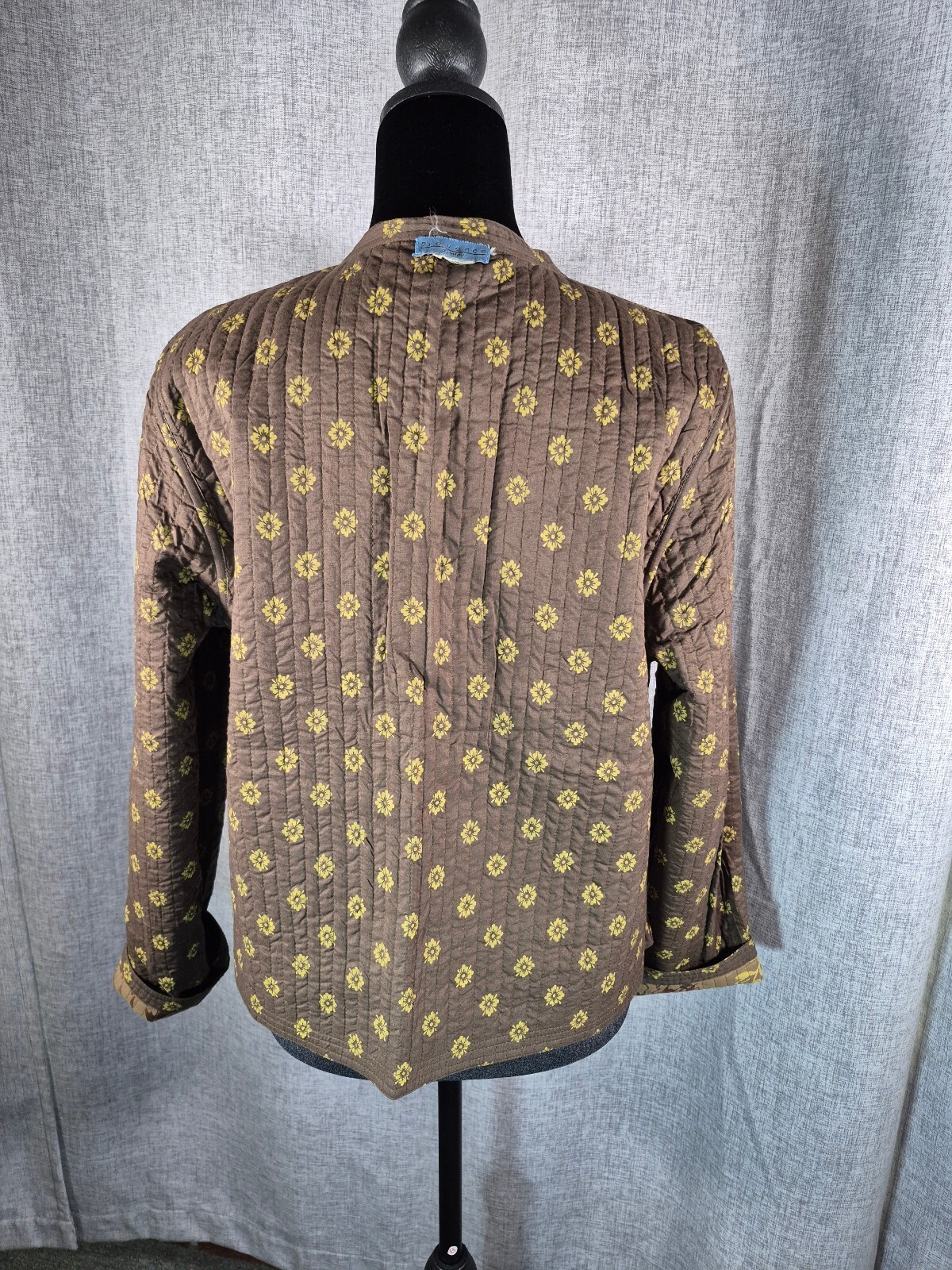 Provence d’Amour Reversible Quilted Floral Jacket Brown Yellow