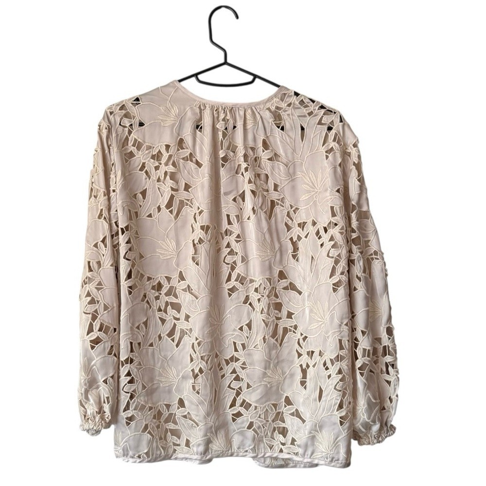 Ramy Brook Mikayla Eyelet-Embroidered Blouse Sz L