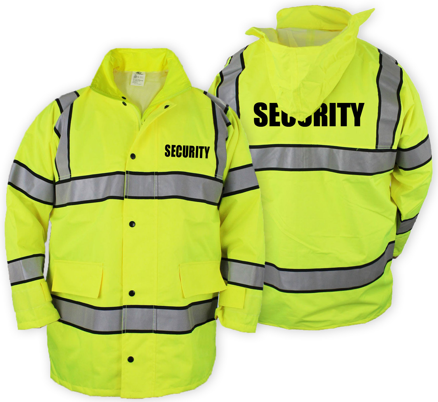 High Visibility Raincoat with Reflective Stripes (Lime Green)