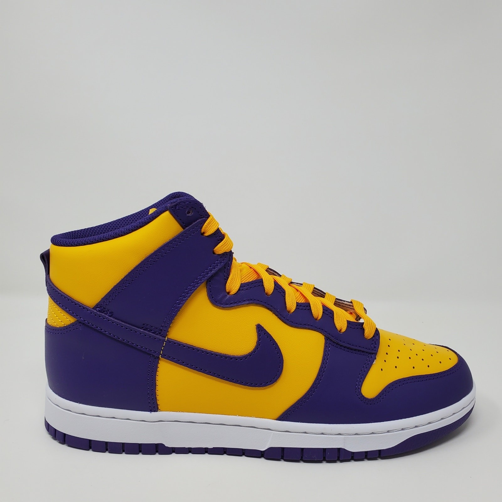 Nike Dunk High Retro Lakers DD1399-500 Yellow Purple Men’s Size 10