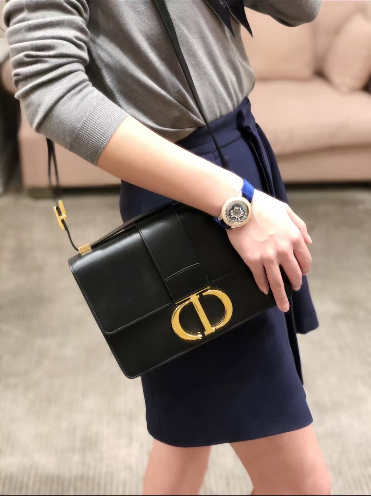 Dior Pre-Owned Authentic Crossbody Bag Black 24*17cm Free Tracked Shipping