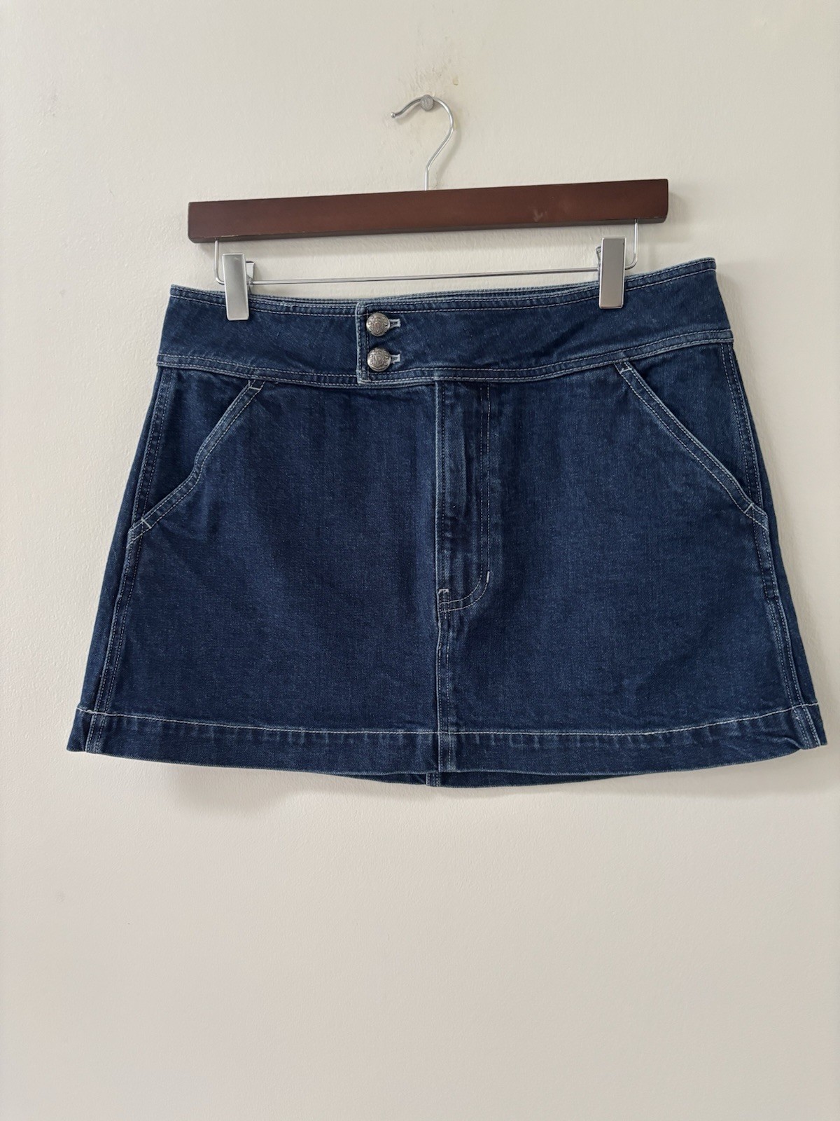 Veronica Beard Bowen Denim Blue Jean Mini Skirt 10 Indigo Rinse Designer EUC