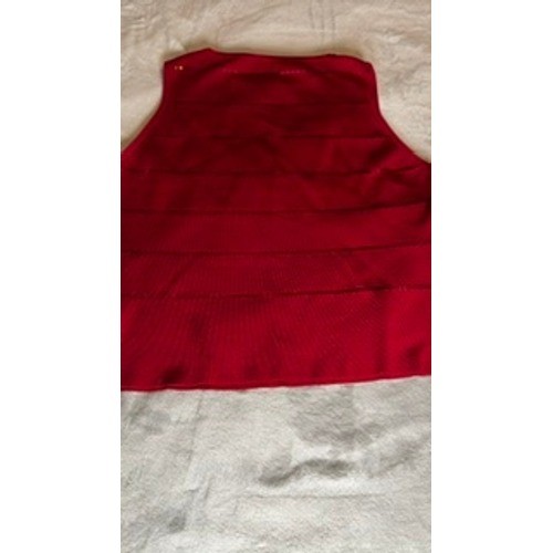 Max Studio Womens Red Sequin Knit Sleeveless Shell Top Size XL Crew Neck