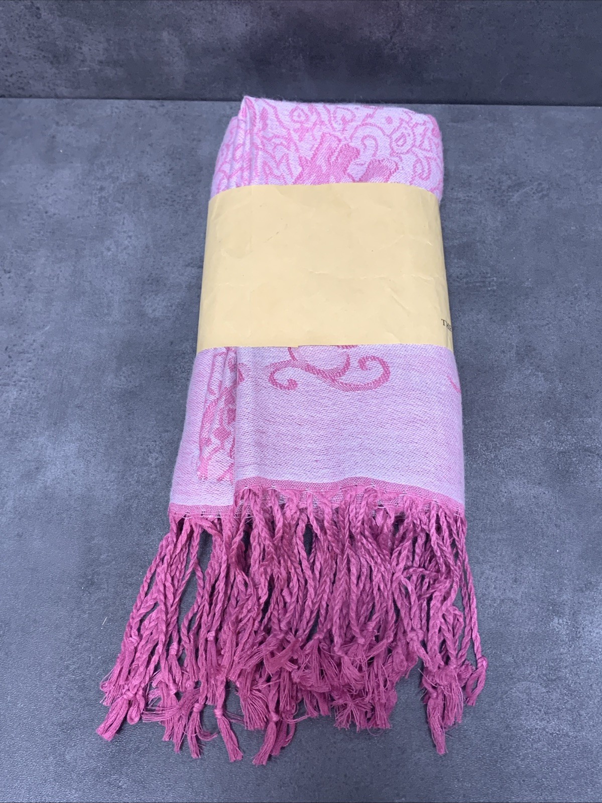 100% Silk and Cashmere Thailand Pashmina Scarf Color Light Pink & Dark Pink READ