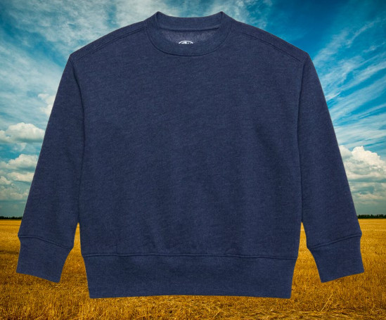 Athletic Works Boys size L 10-12 HUSKY Fleece Sweatshirt-Blue Cove Heather NEW