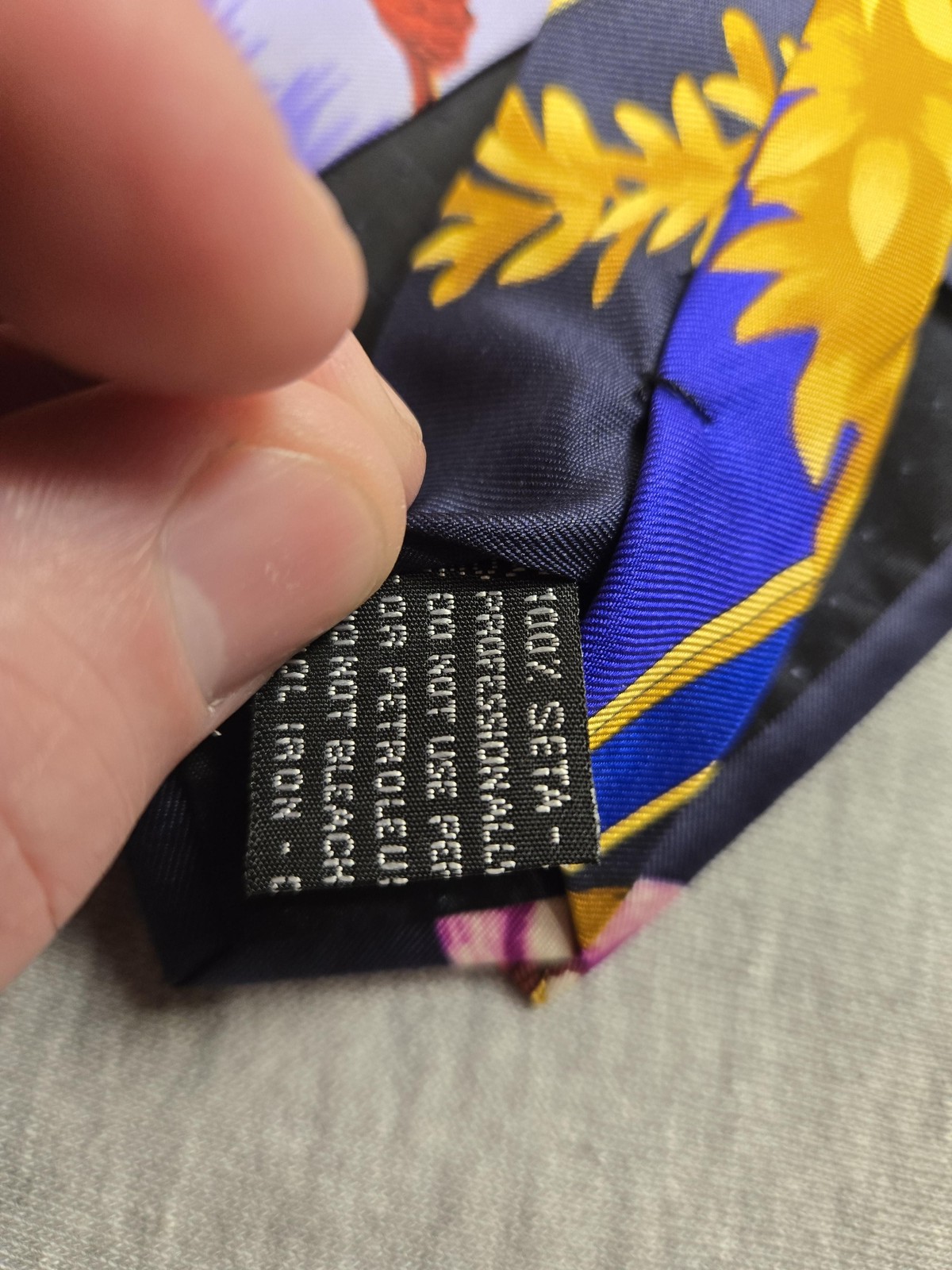 Gianni Versace Tie Mens One Size Multicolor Silk Bird Baroque Print Designer