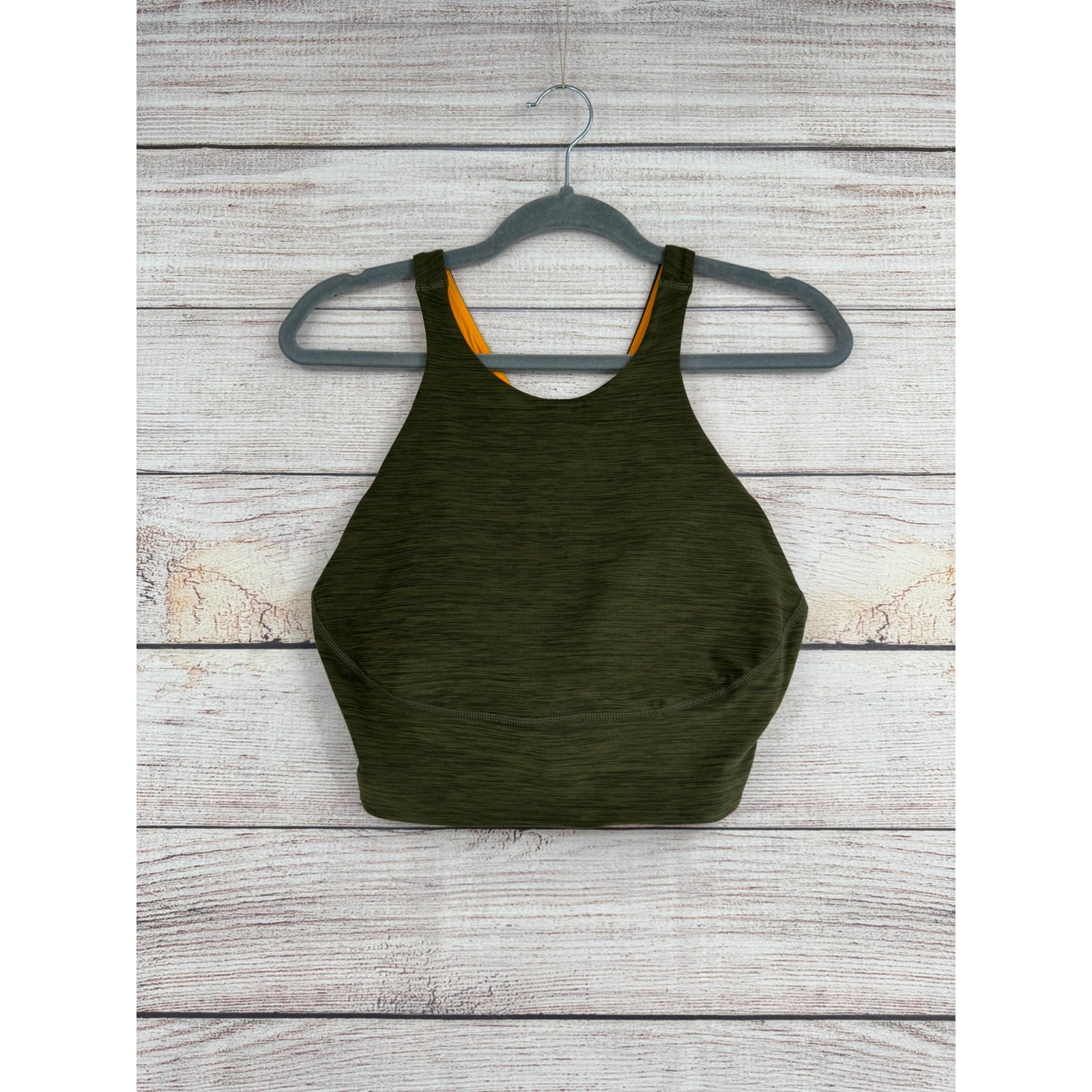 prAna x Sorel Wandering Soul Bralette Womens Large Green Orange High Neck