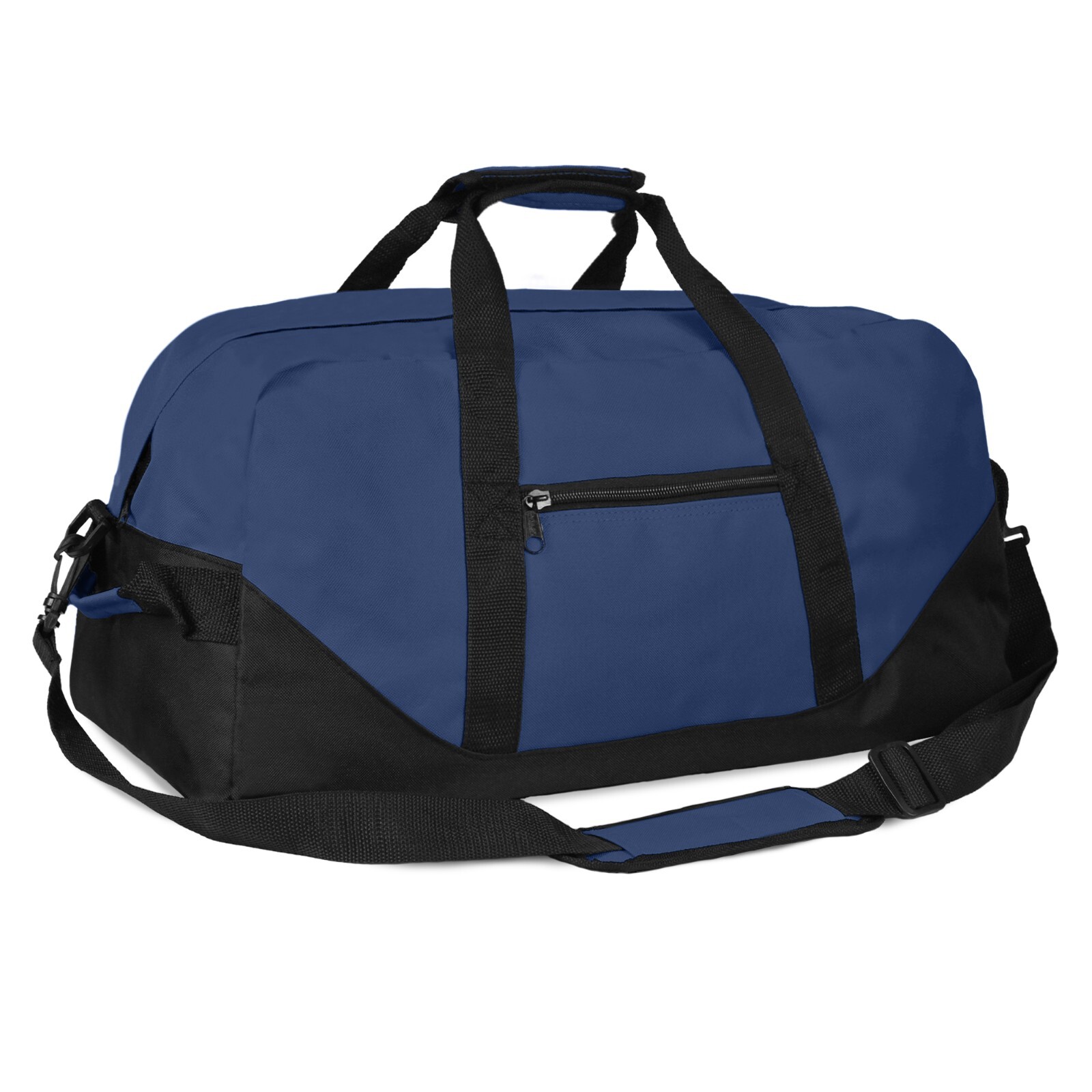 DALIX 21″ Duffle Bag Two-Toned Sports Gym Travel Bag in Navy Blue and Black