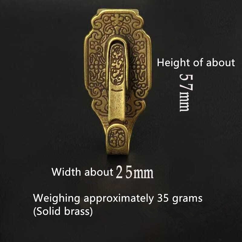 Pure brass solid patterned keychain handmade gift