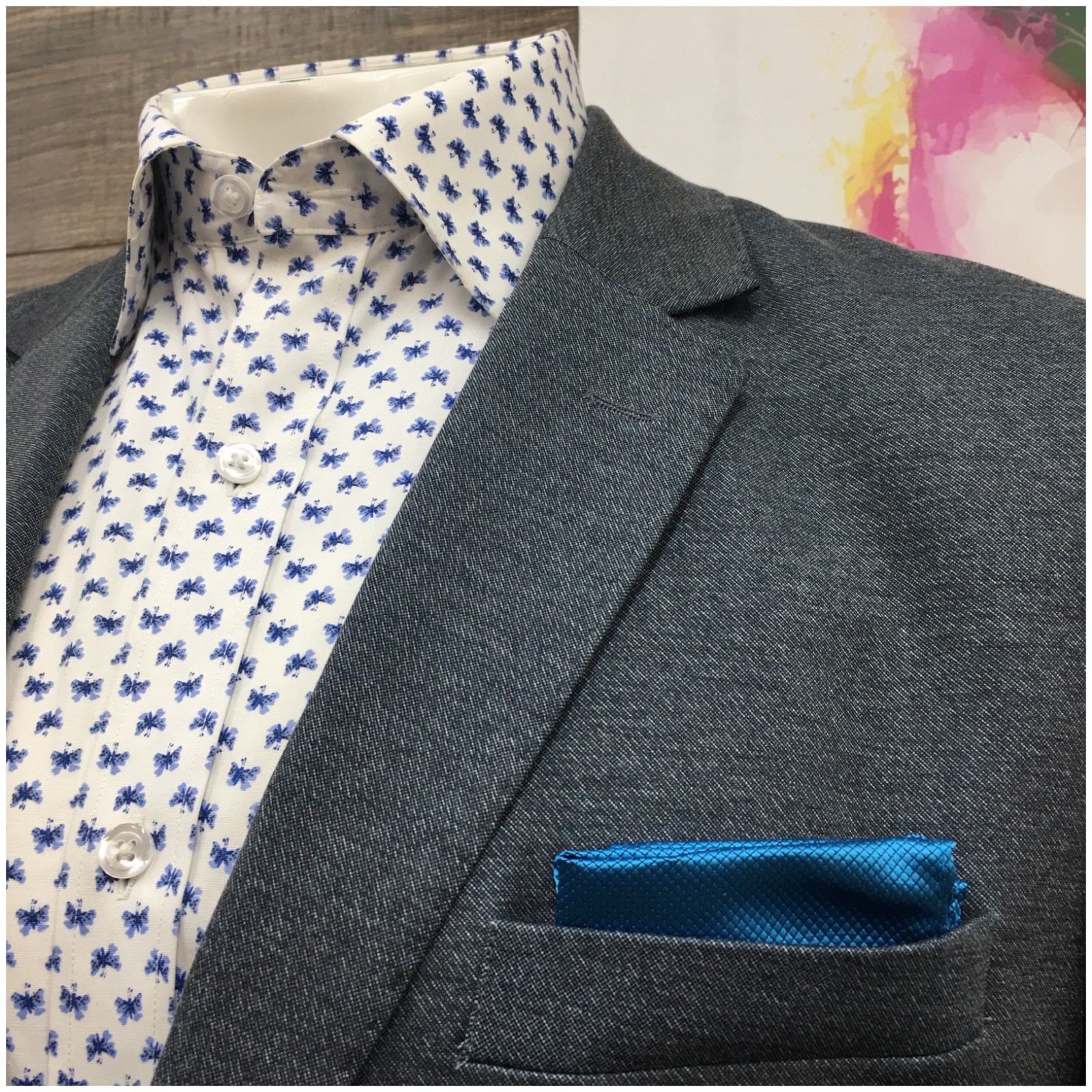 7 DIAMONDS Mens Modern Blazer Sport Coat Casual Jacket Size XL 44R Classic Suit