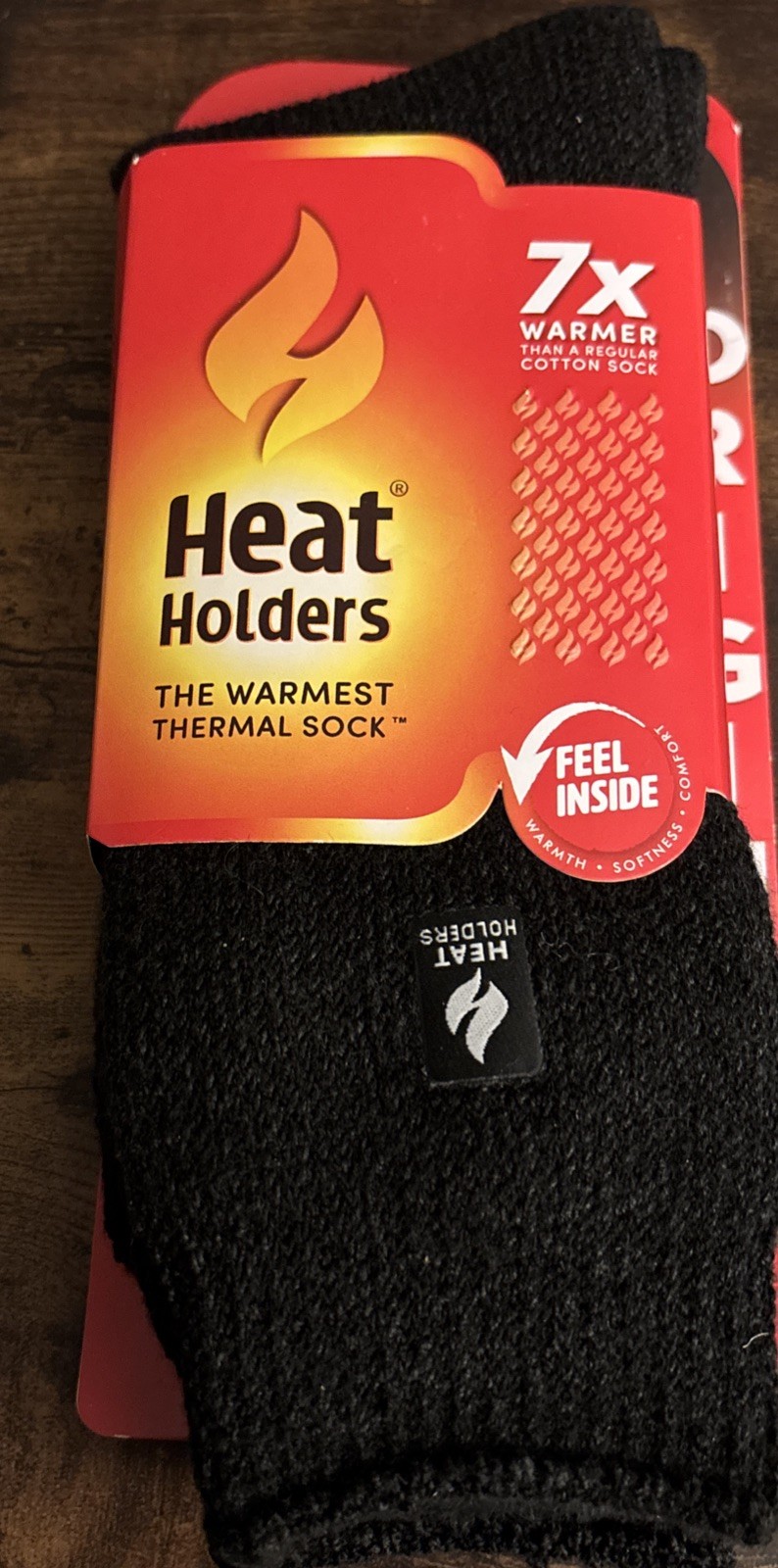 Heat Holders Original Thermal Socks Black/ Charcoal Man. 7-12 Women 8-13