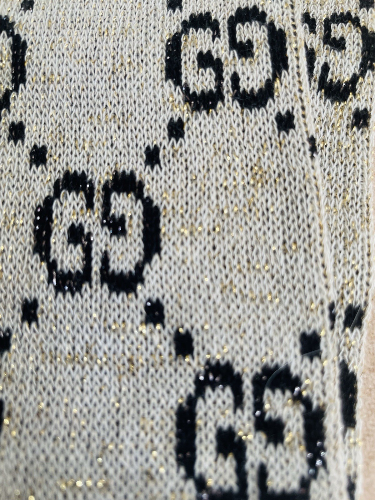Brand new Gucci GG Logo Glittery Socks Beige Women’s Size M 9 (20-22cm)