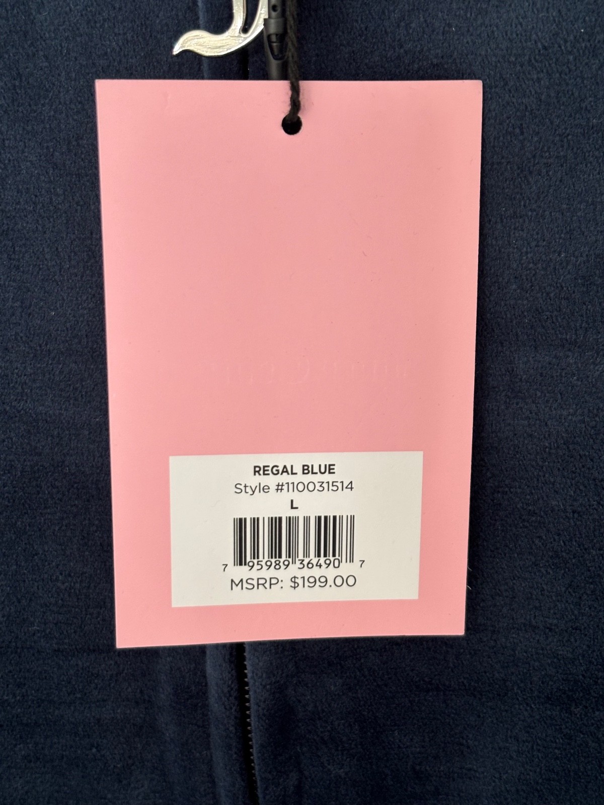 NWT Juicy Couture Womens OG Big Bling Velour Hoodie & Pants Regal Blue Sz L
