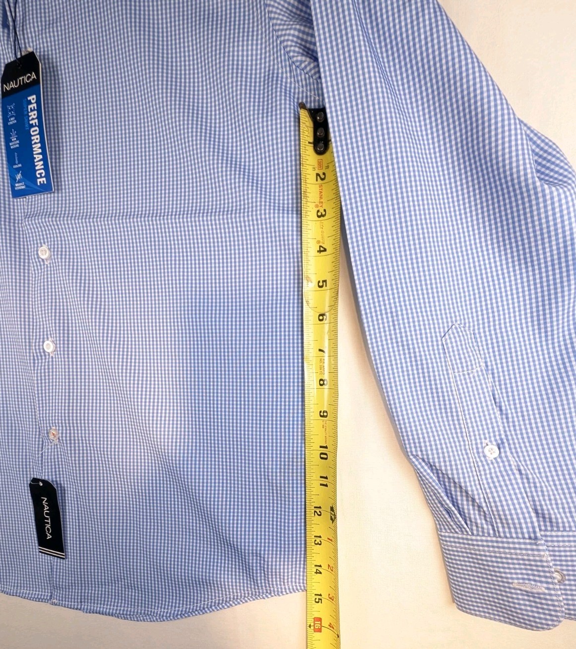 NEW! Mens “Nautica” Polyester Stretch Dress Shirt 15-15 1/2 32-33 MediumSlim Fit