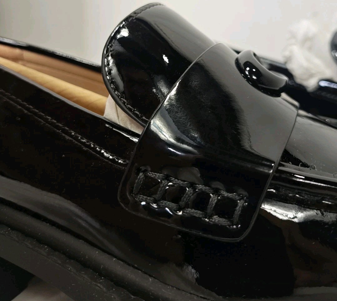COACH Leah Patent Leather Platform Loafers Black Lug Sole CM752 Womens Sz 5 NIB