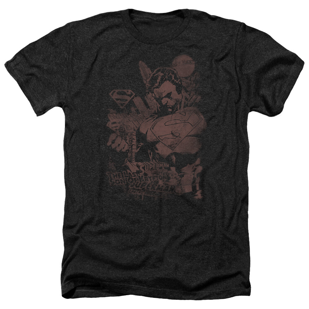 SUPERMAN SOMBER POWER Licensed Adult Men’s Heather Tee Shirt SM-3XL