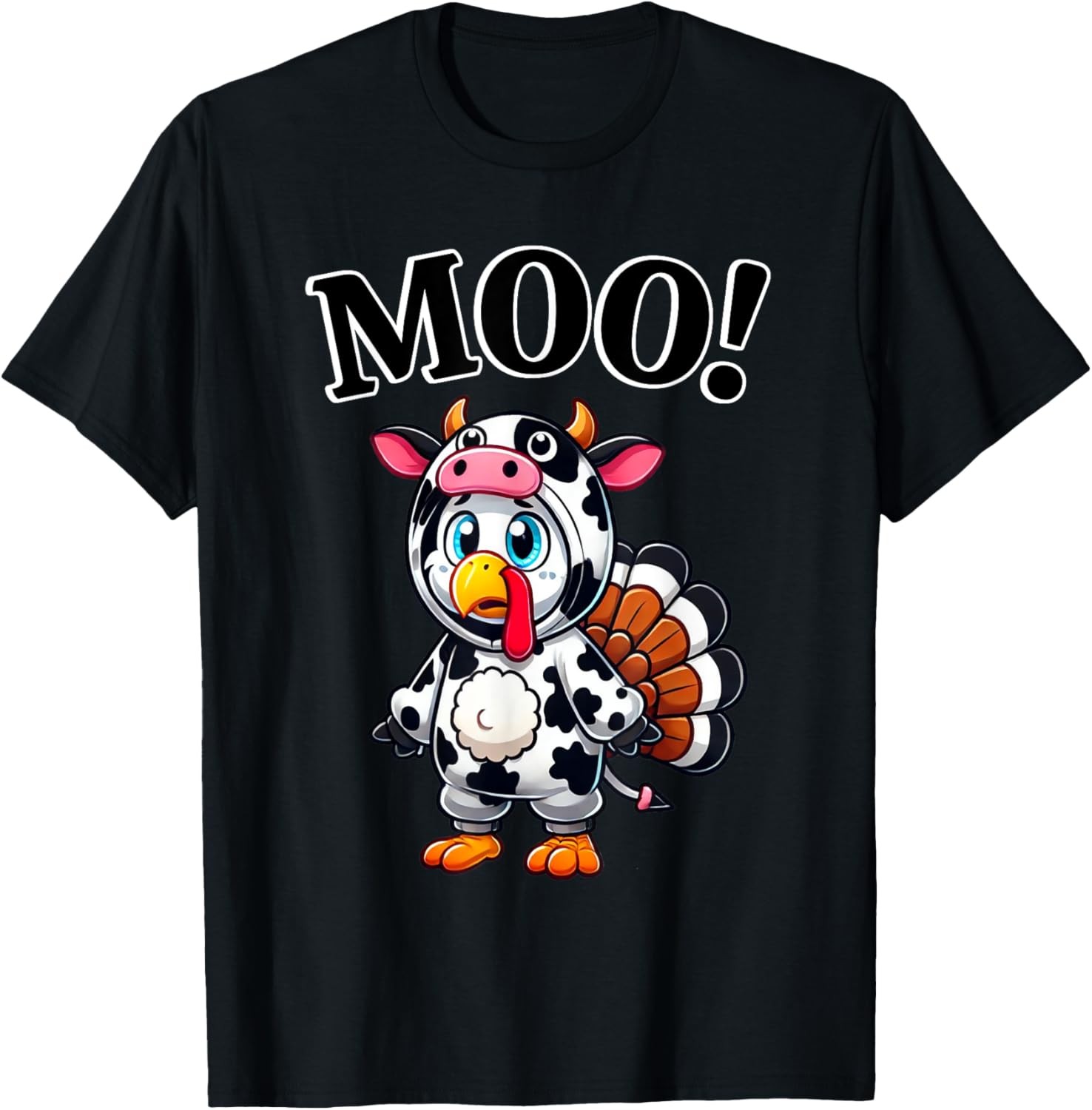 Turkey Moo Funny Thanksgiving T-Shirt