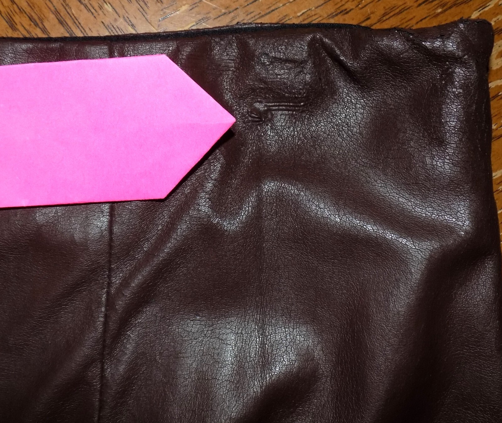 St John Dark Brown Faux Leather 100% Polyurethane Side-Zip Straight Leg Pants 10
