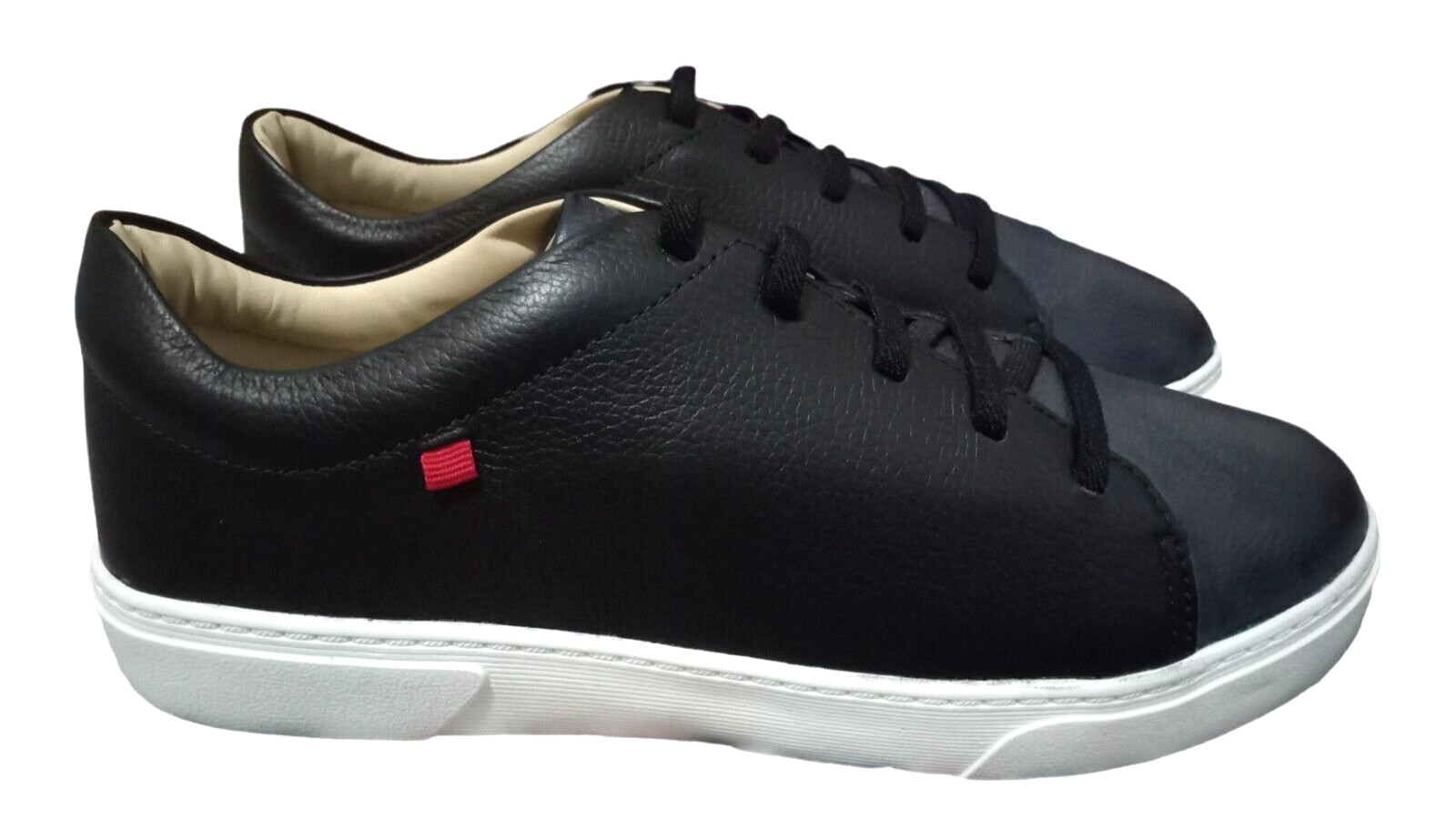 Marc Joseph New York Clarkson st Mens Leather 6.5 Black/Ice Blue Grain shoes NEW