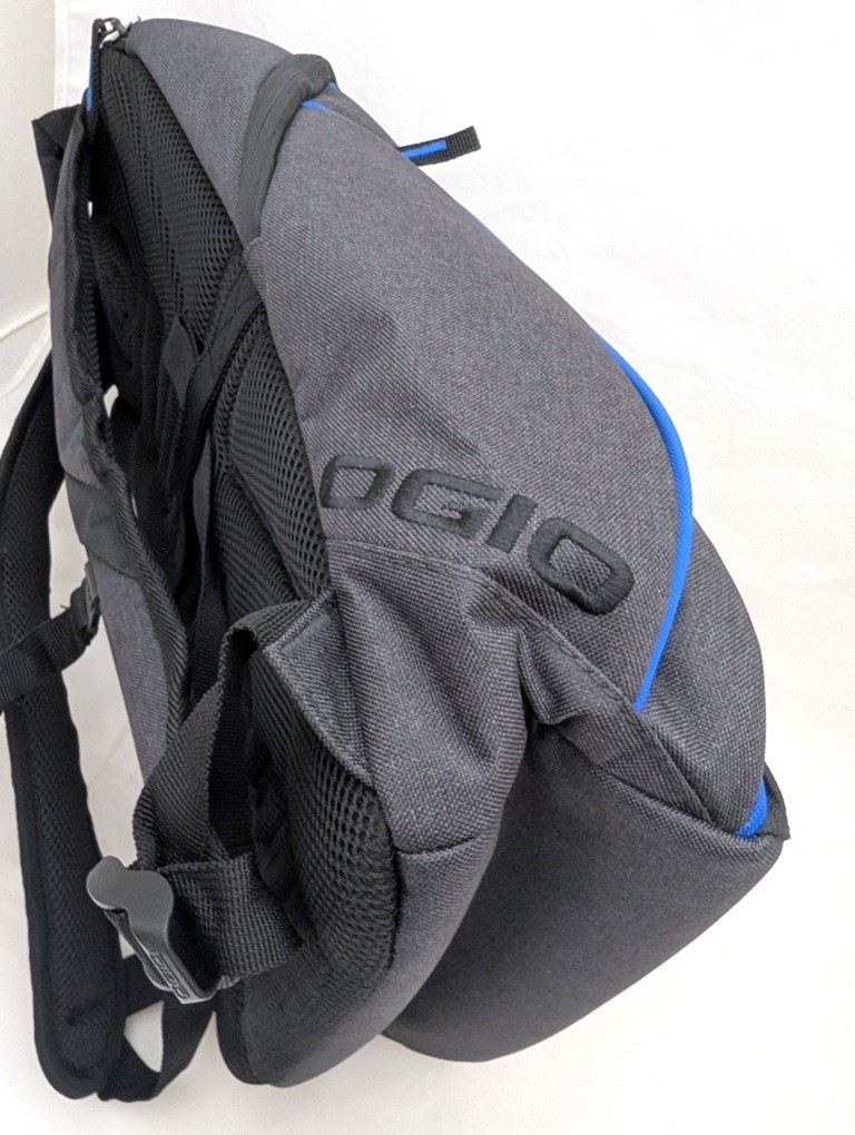 OGIO Hatch Laptop Backpack Heather Gray/Blue 18.5″ x 12″ x 8″ Embroidered Logo