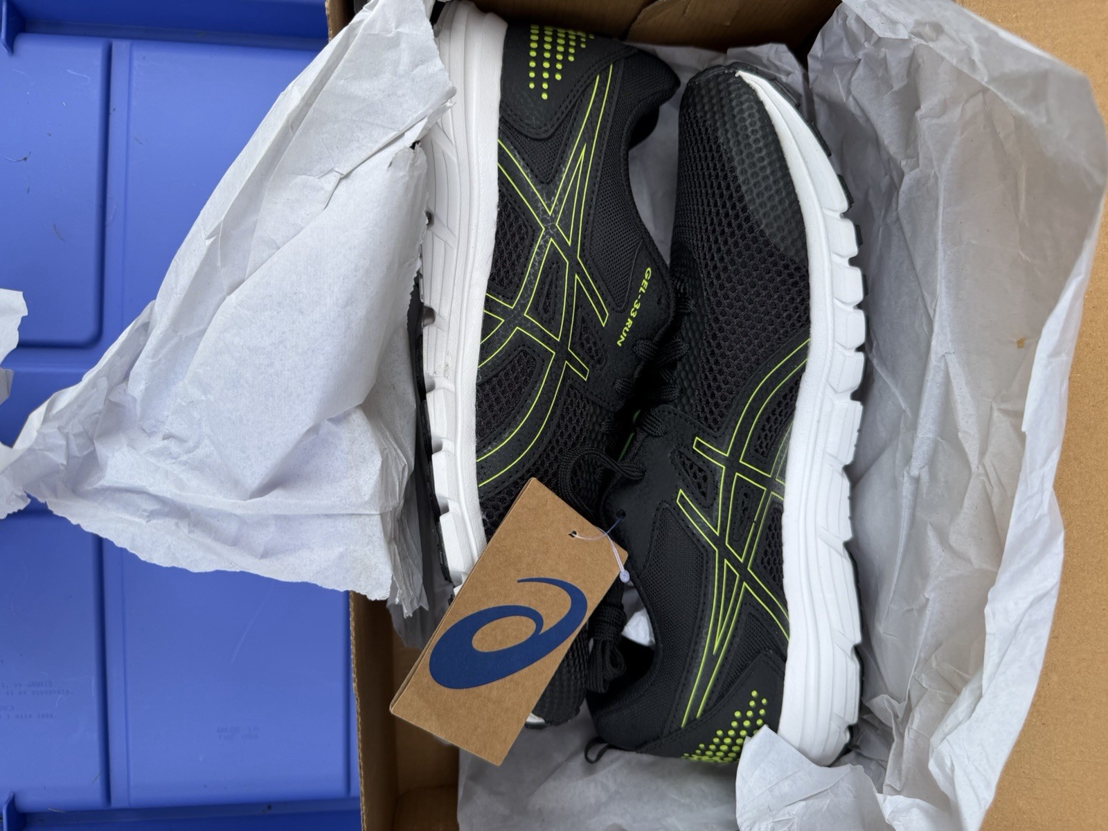 ASICS GEL-33 RUN Men’s Running Shoes Lace Up Black/Hazard Green 1011B438-003