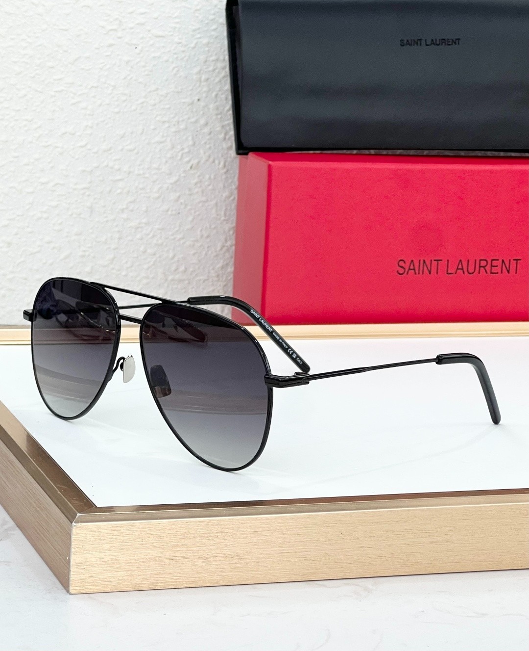 Saint Laurent CLASSIC 11 Aviator Sunglasses Black/Grey Gradient – 59-14-145