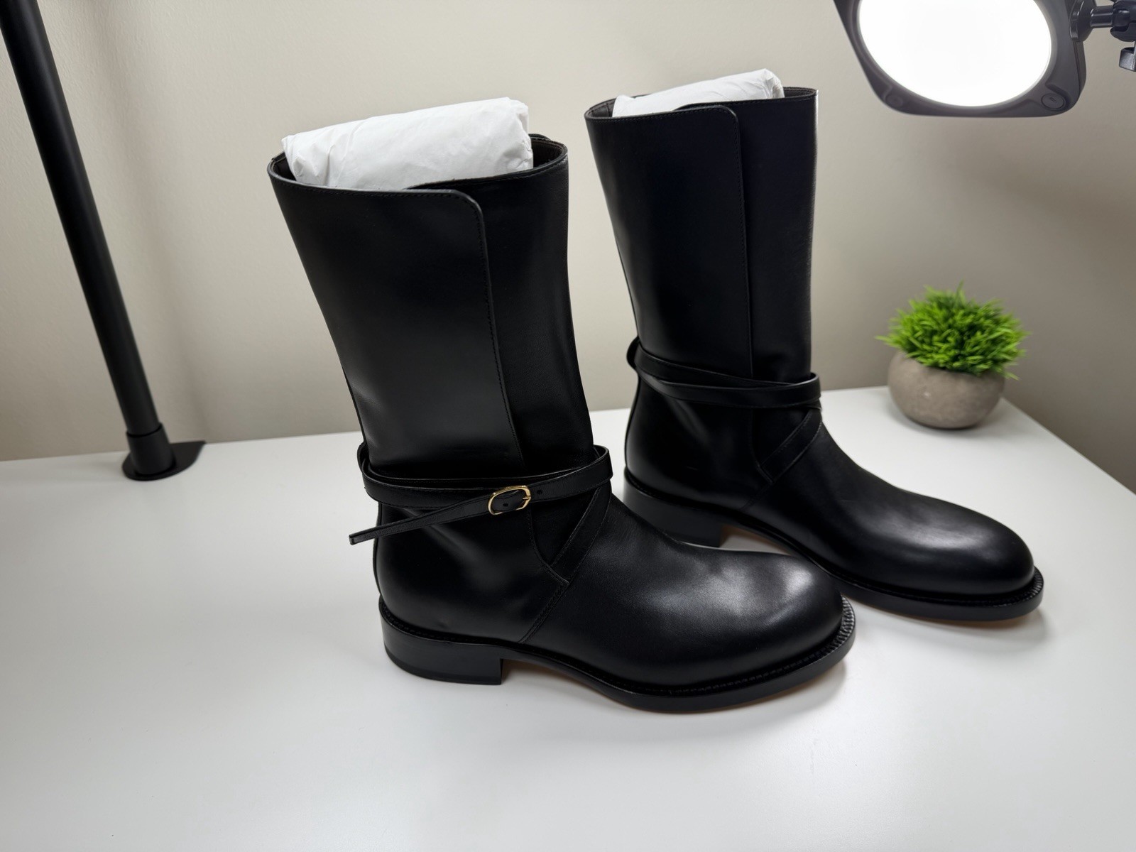 The Row Jodhpur Boots Black Leather Size EU 39 / US 9
