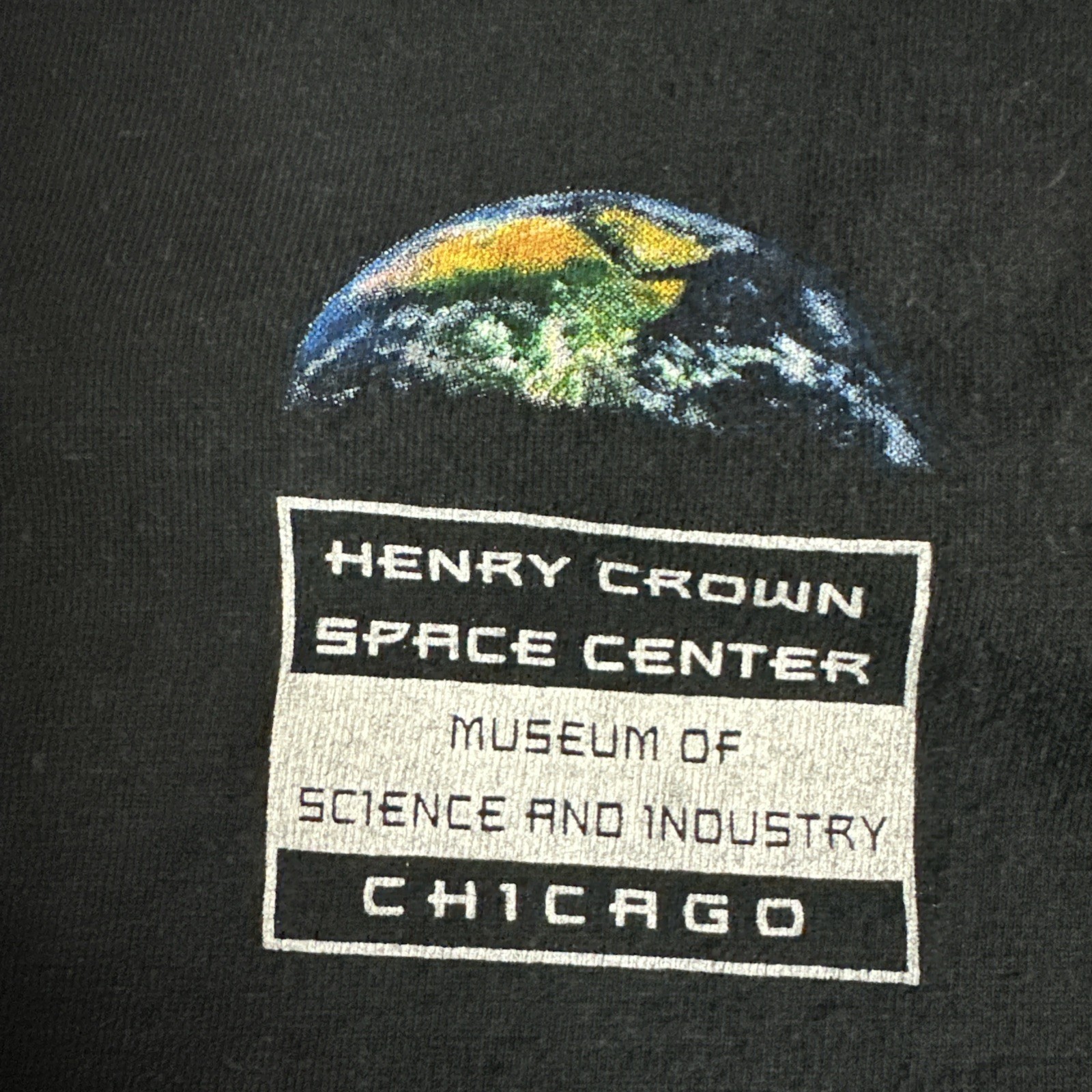 Vintage Henry Crown Space Center Chicago Museum NASA Astronaut Shirt Black XXL
