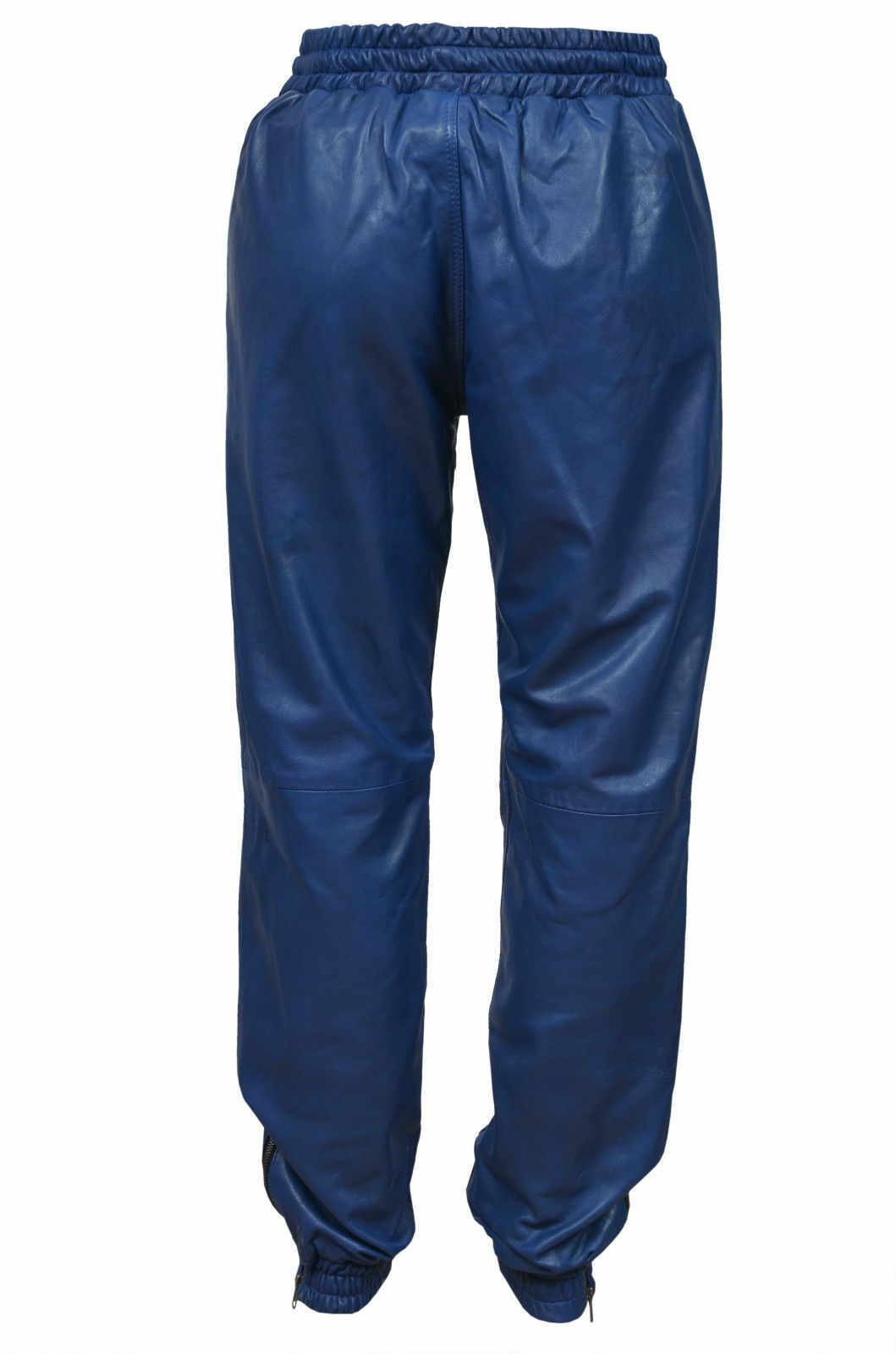 Men’s Blue Leather Pant 100% Real Lambskin Sweat Pants/Jogger Trousers Pant