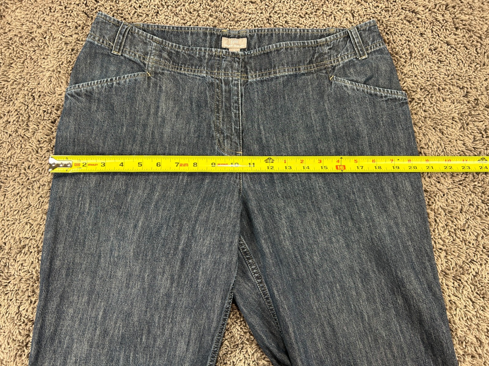 J.Jill Jeans Women’s Size 12 Blue Genuine Fit Below Waist Wide Leg (Act 33X30″)
