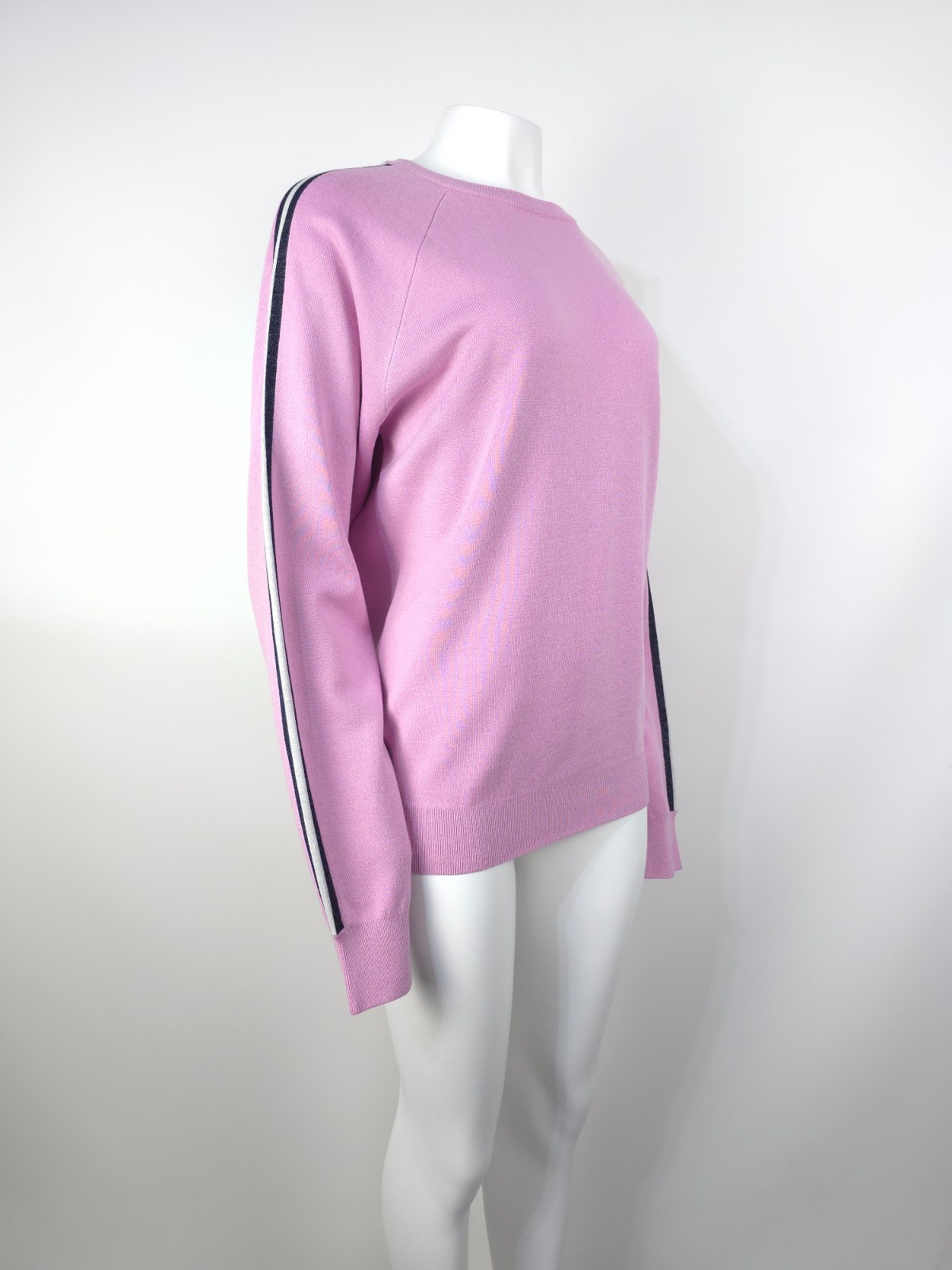 Olivia von Halle Women’s Sweater L Lilac Silk Cashmere Raglan Pullover