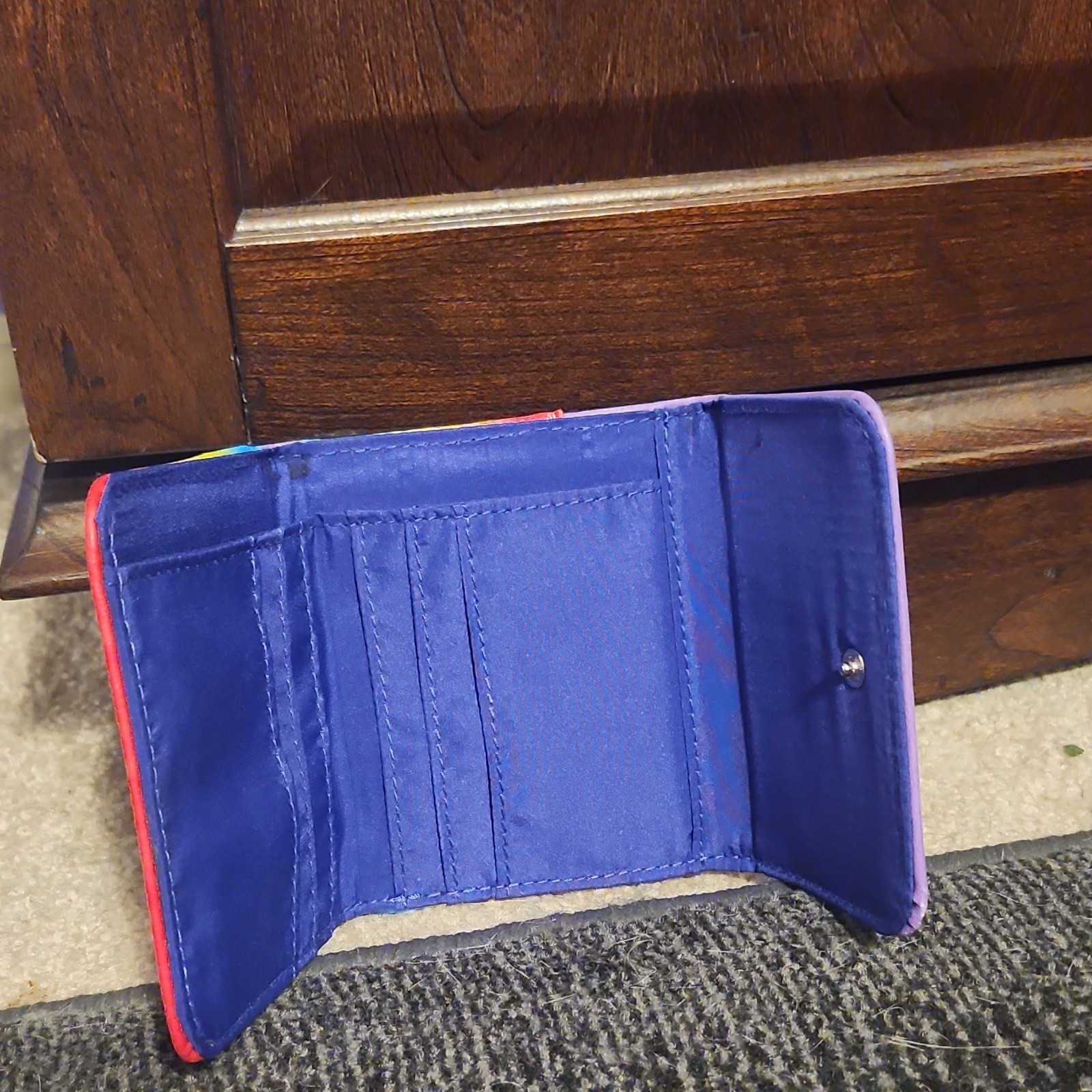 Loungefly Lisa Frank Unicorn Rainbow Trifold Wallet Snap closure