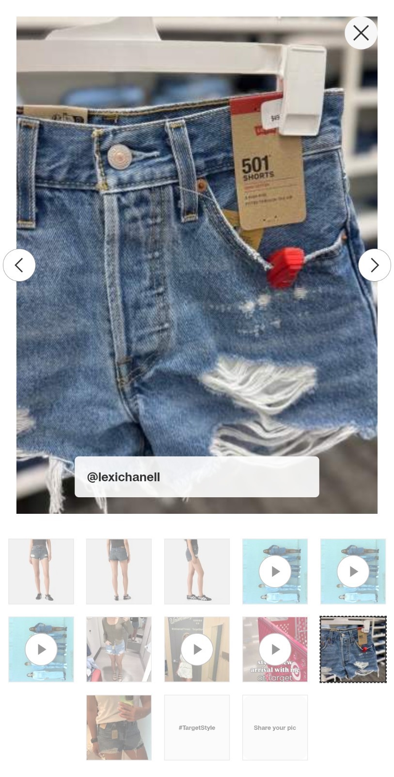 levi’s 501 cut off shorts