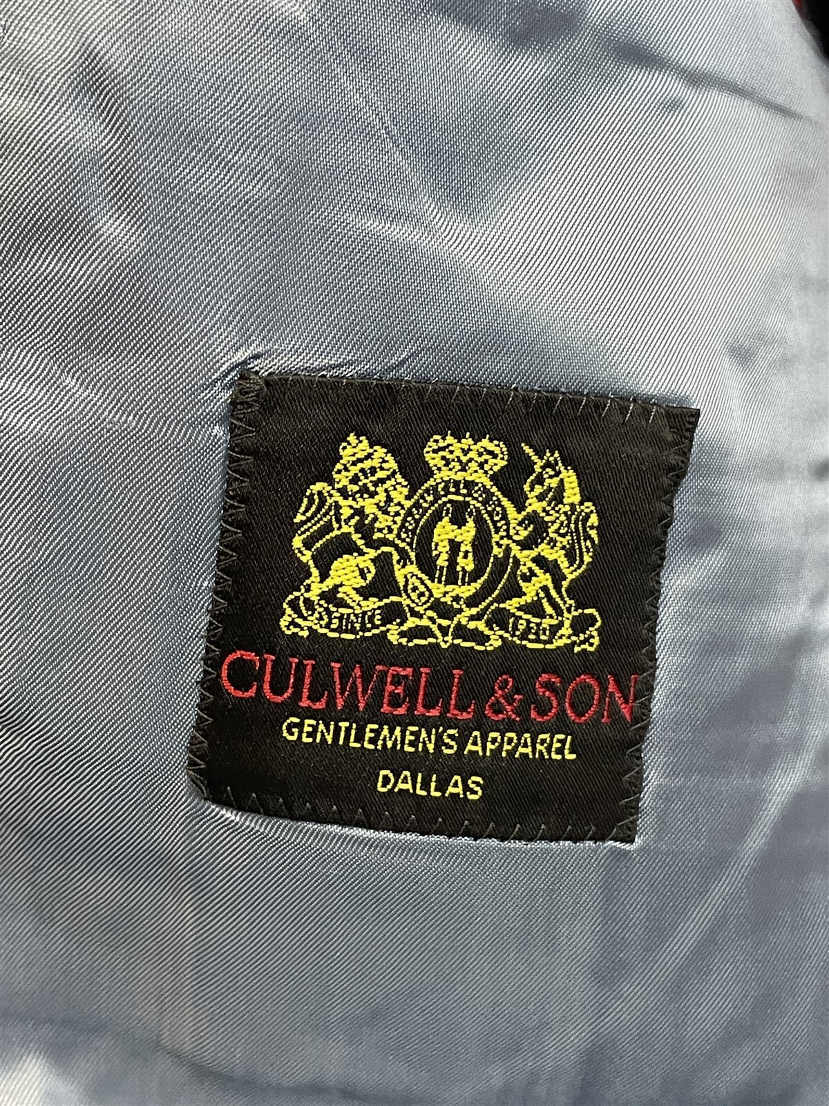 Culwell & Son BESPOKE 42R Blue Nailhead Superfine Wool 2Btn Blazer Jacket