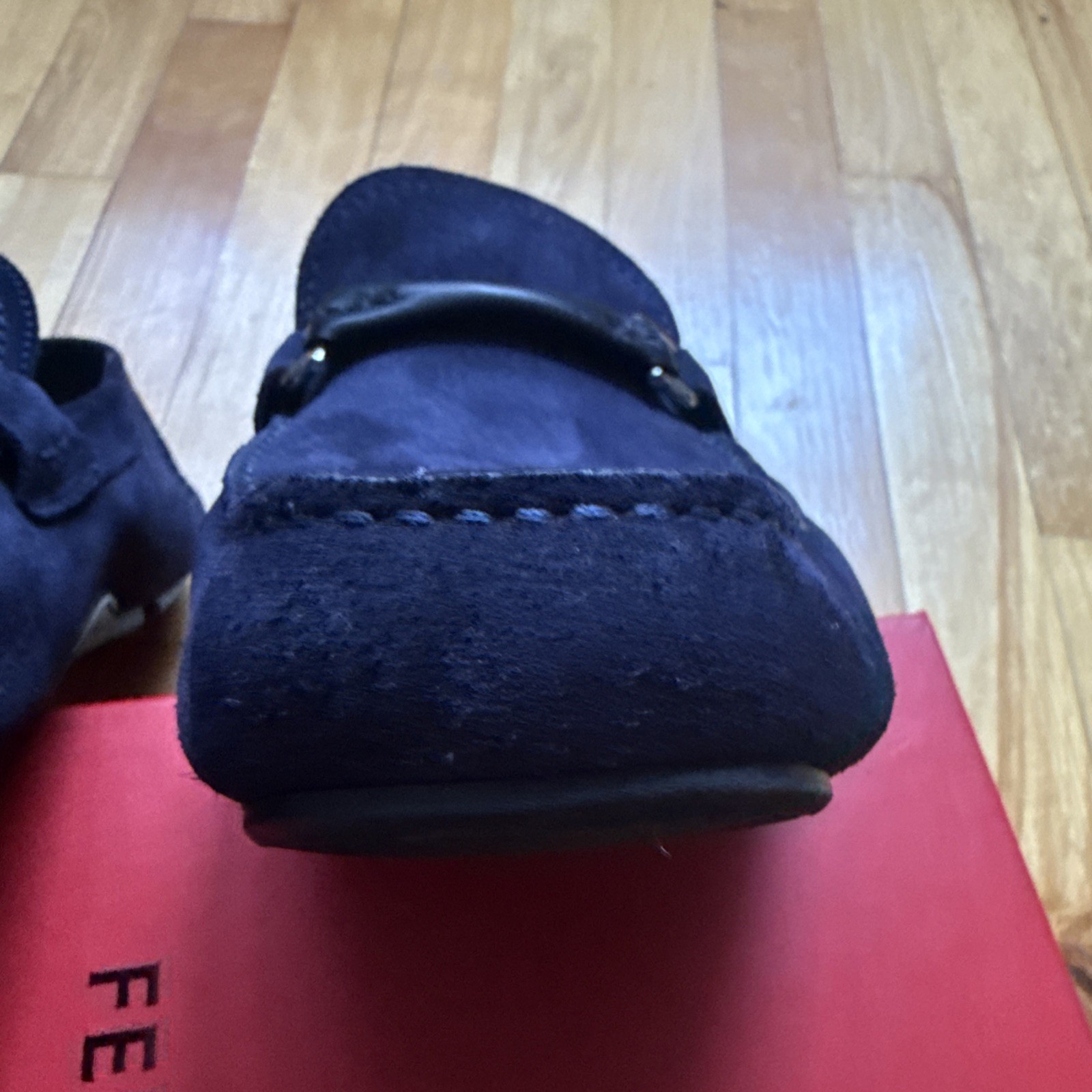 Salvatore Ferragamo Men’s Shoes, Moccasin Dark Blue US Size 12 with box