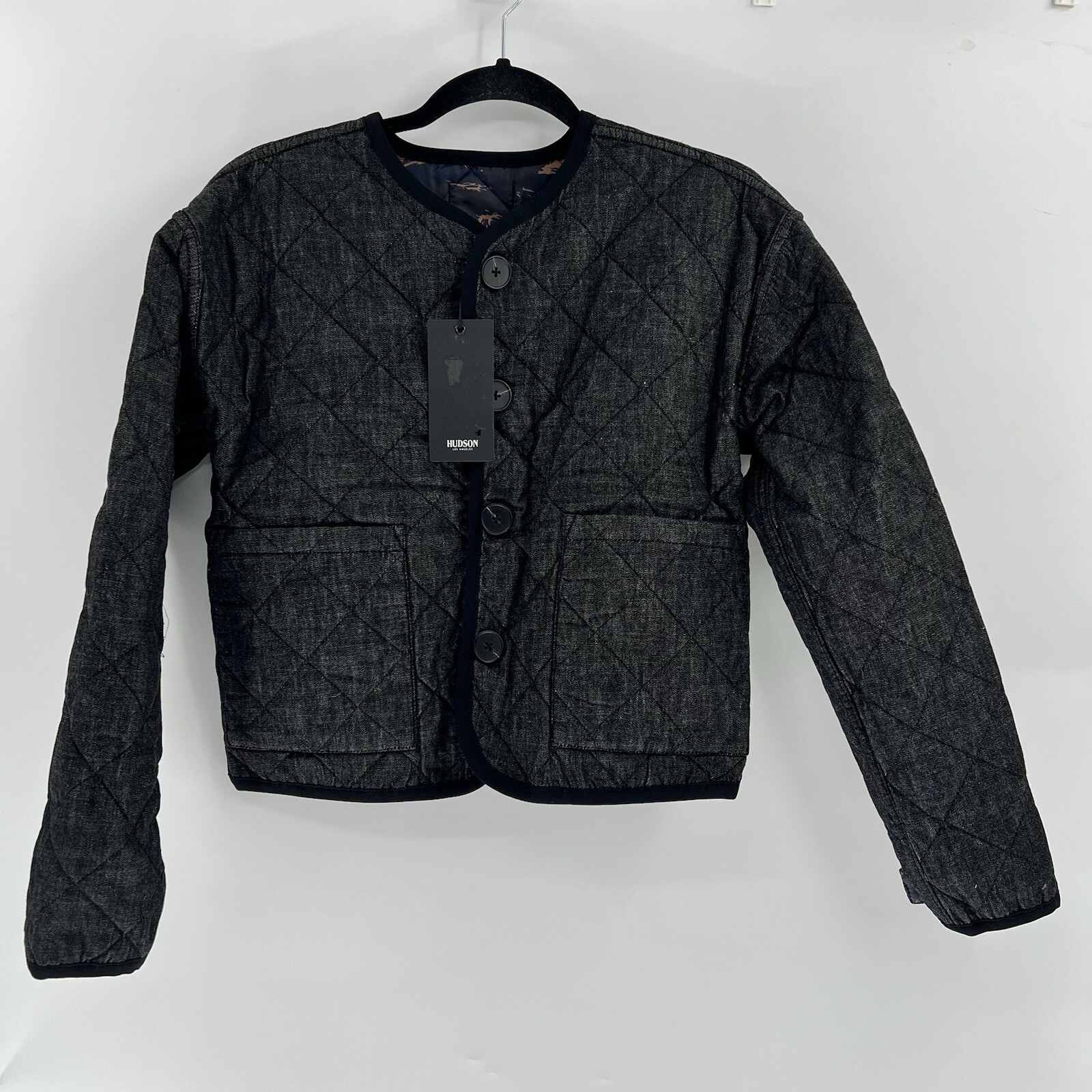 Hudson Reversible Quilted Jacket XS Cropped Camo Print NWT $295