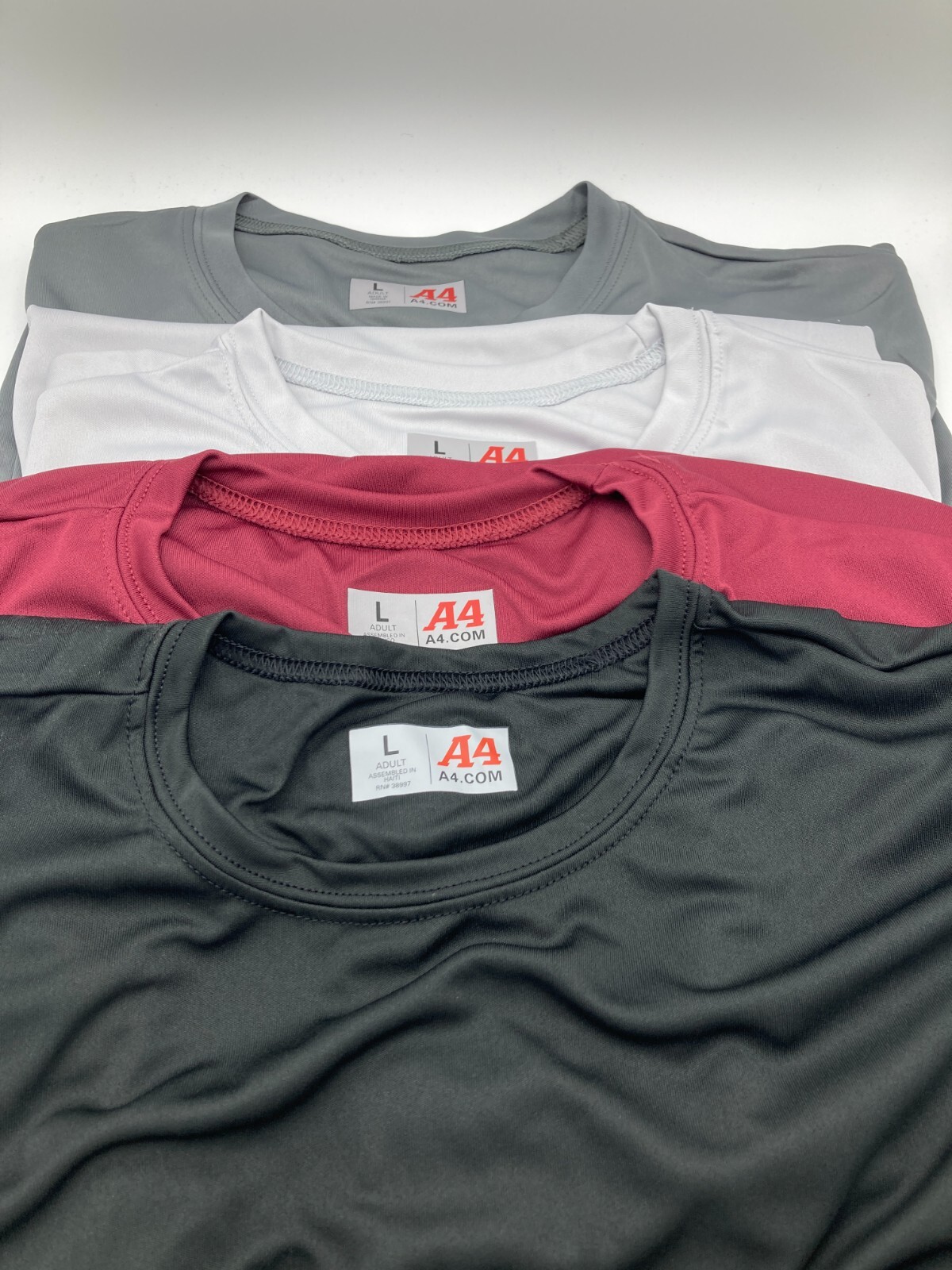 A4 Men’s 4 Pack Cooling Performance T-Shirt Workout Running Dri-Fit Athletic