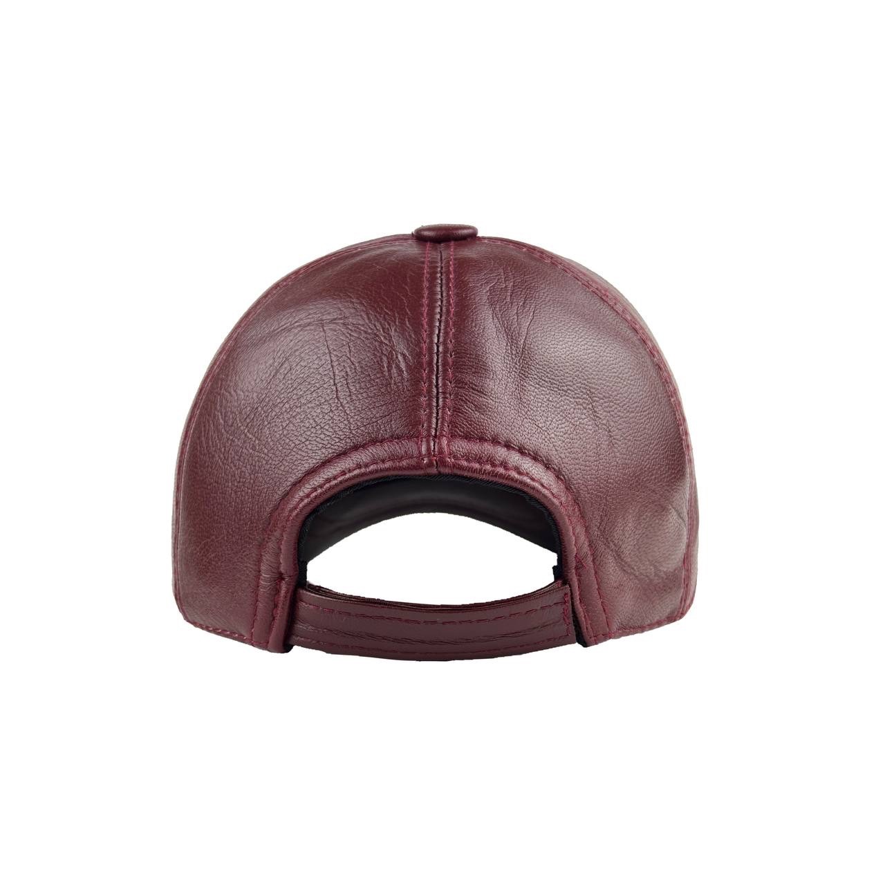 Handmade Burgundy Baseball Cap Hat – 100% Genuine Leather, Limited Edition