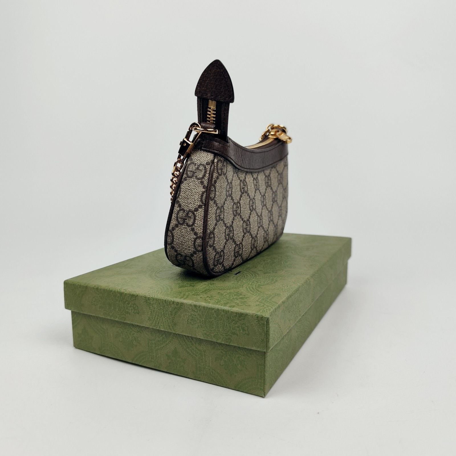 Gucci Ophidia Mini Women’s Leather Shoulder Bag Beige & Ebony GG Supreme Canvas