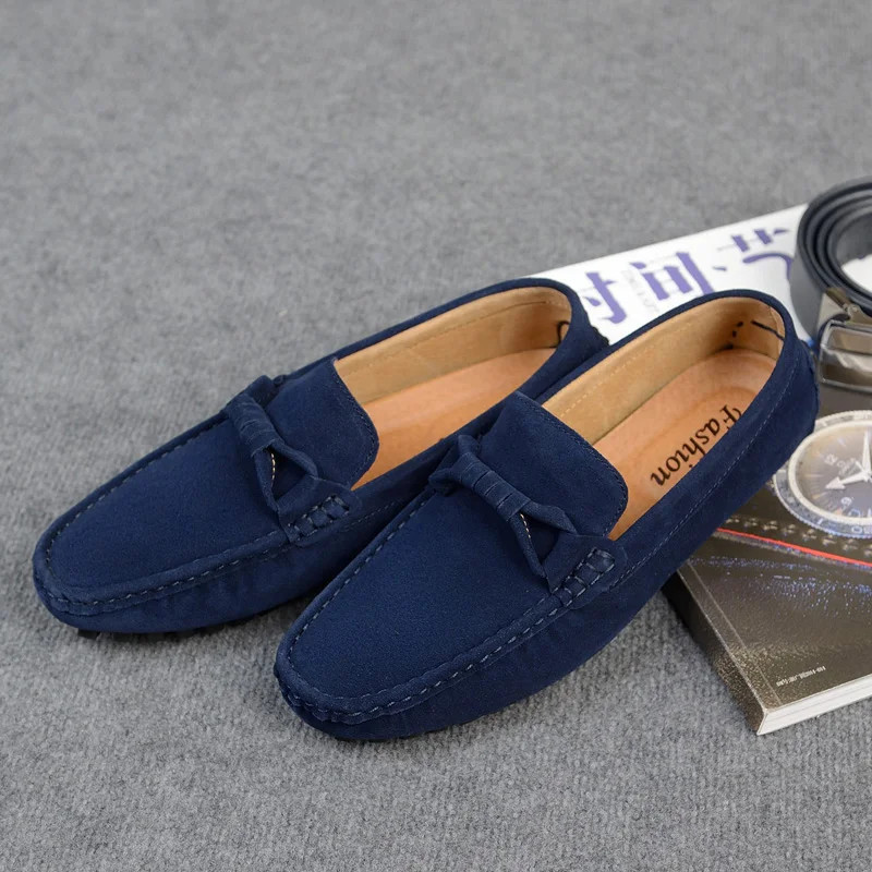 Genuine Leather Walking Flat Shoes Men Outdoor Driving Moccasin Loafers Sneakers