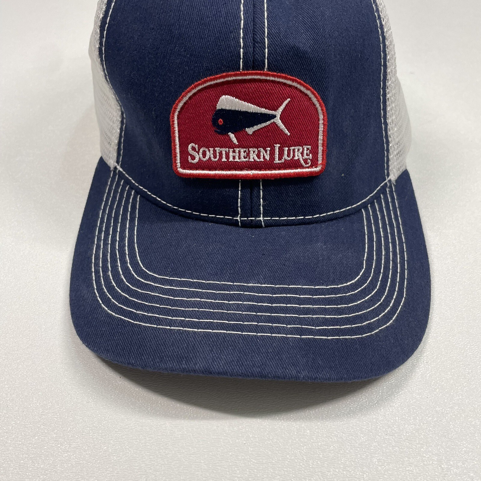 Southern Lure Trucker Hat Cap Men’s Navy Blue Mesh Snapback Fishing Outdoor