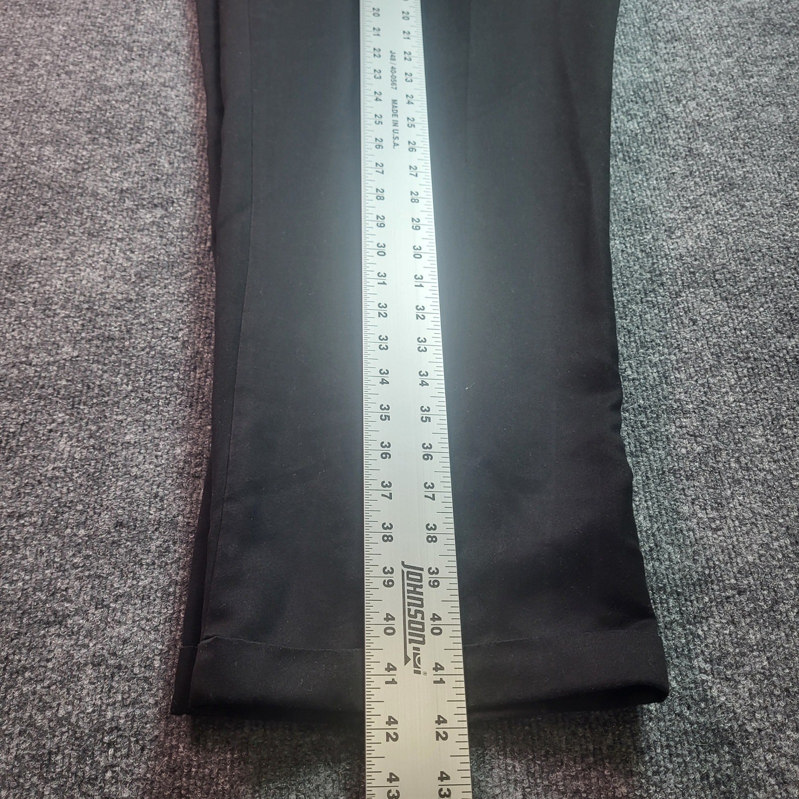 Savane Mens Black Pleated Front Dress Pants Trousers 44×30 Cuffed Hem
